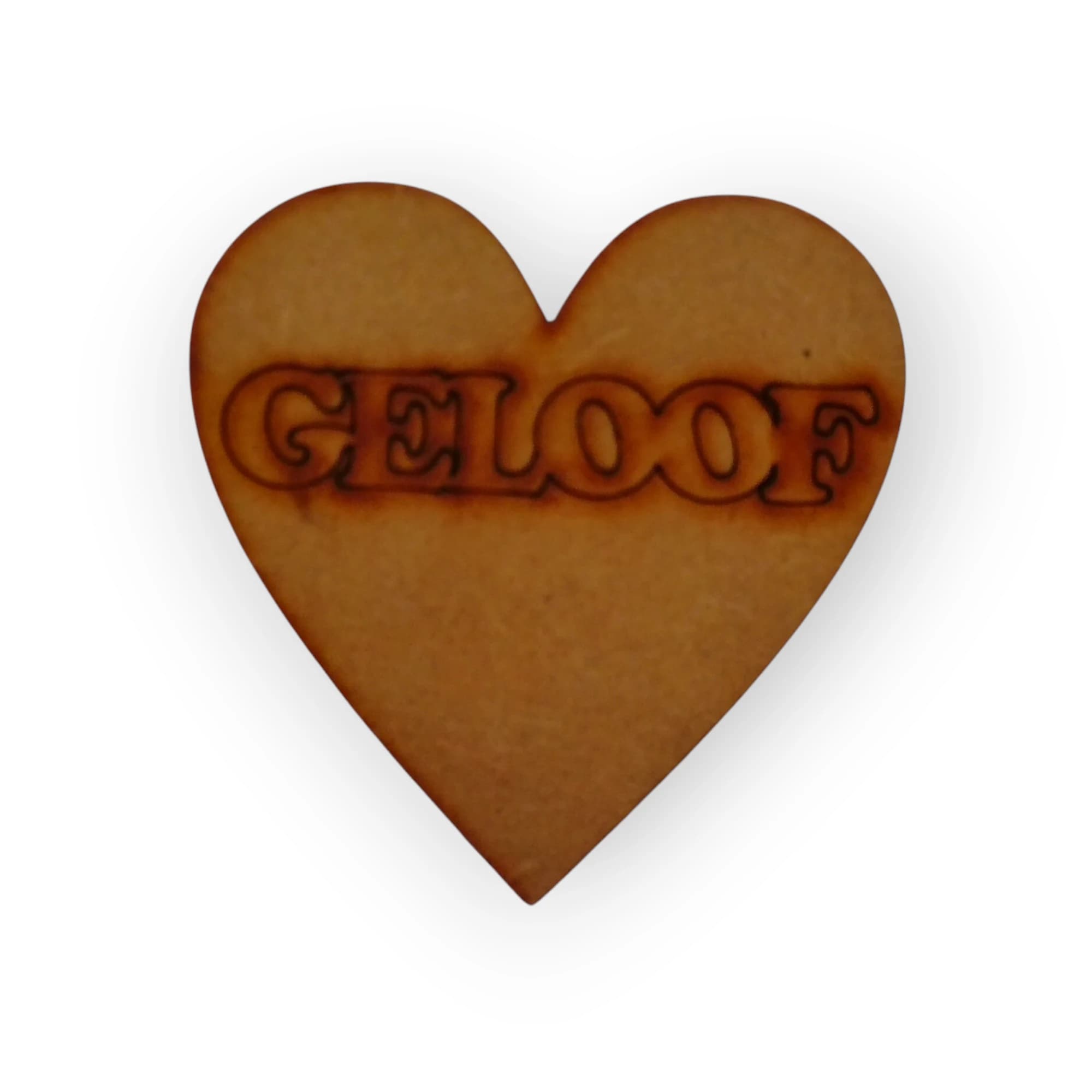 Wooden Template Heart with Geloof