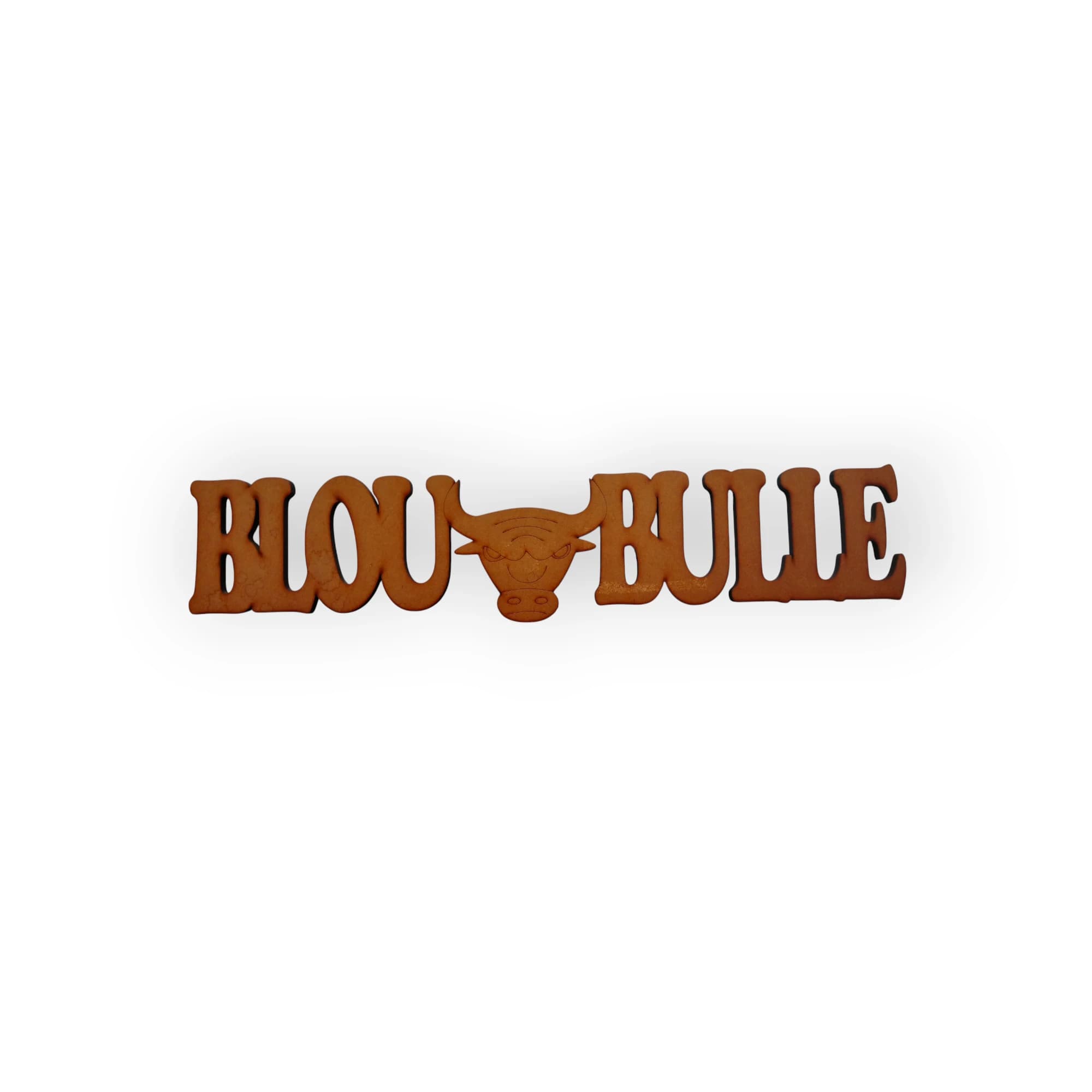 Wood Blou Bulle Sign