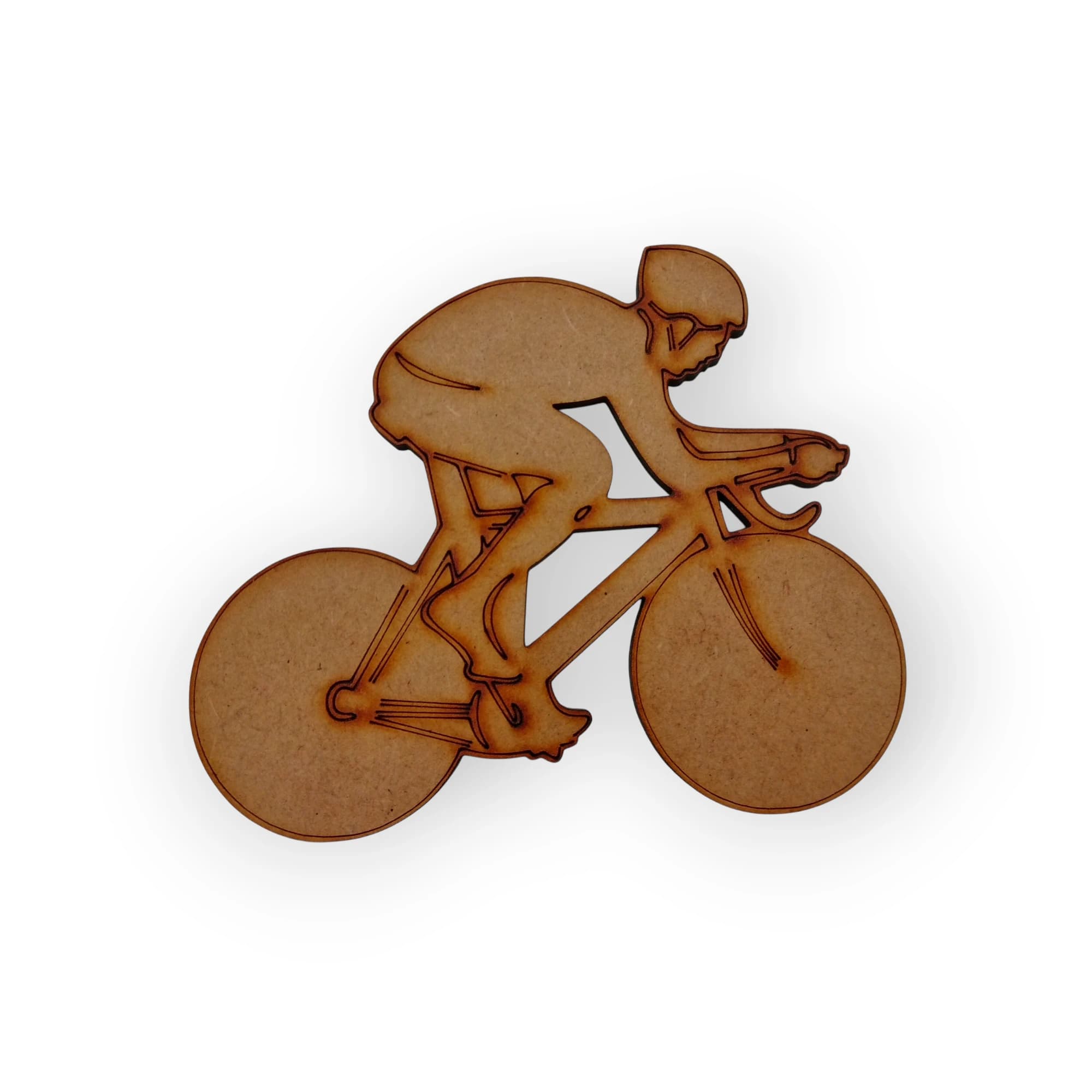 Wood Cyclist On Bicycle