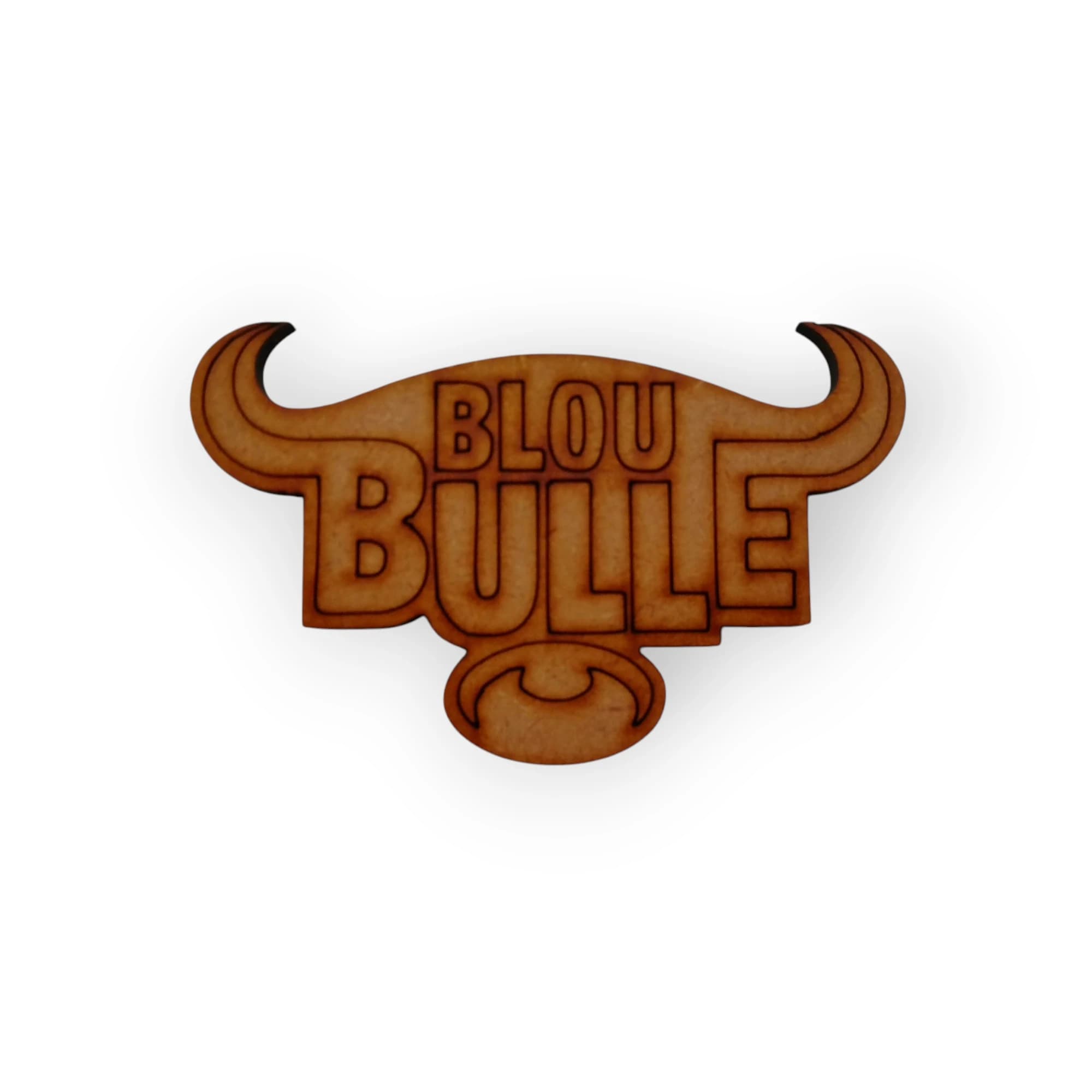 Wood Blou Bulle Sign