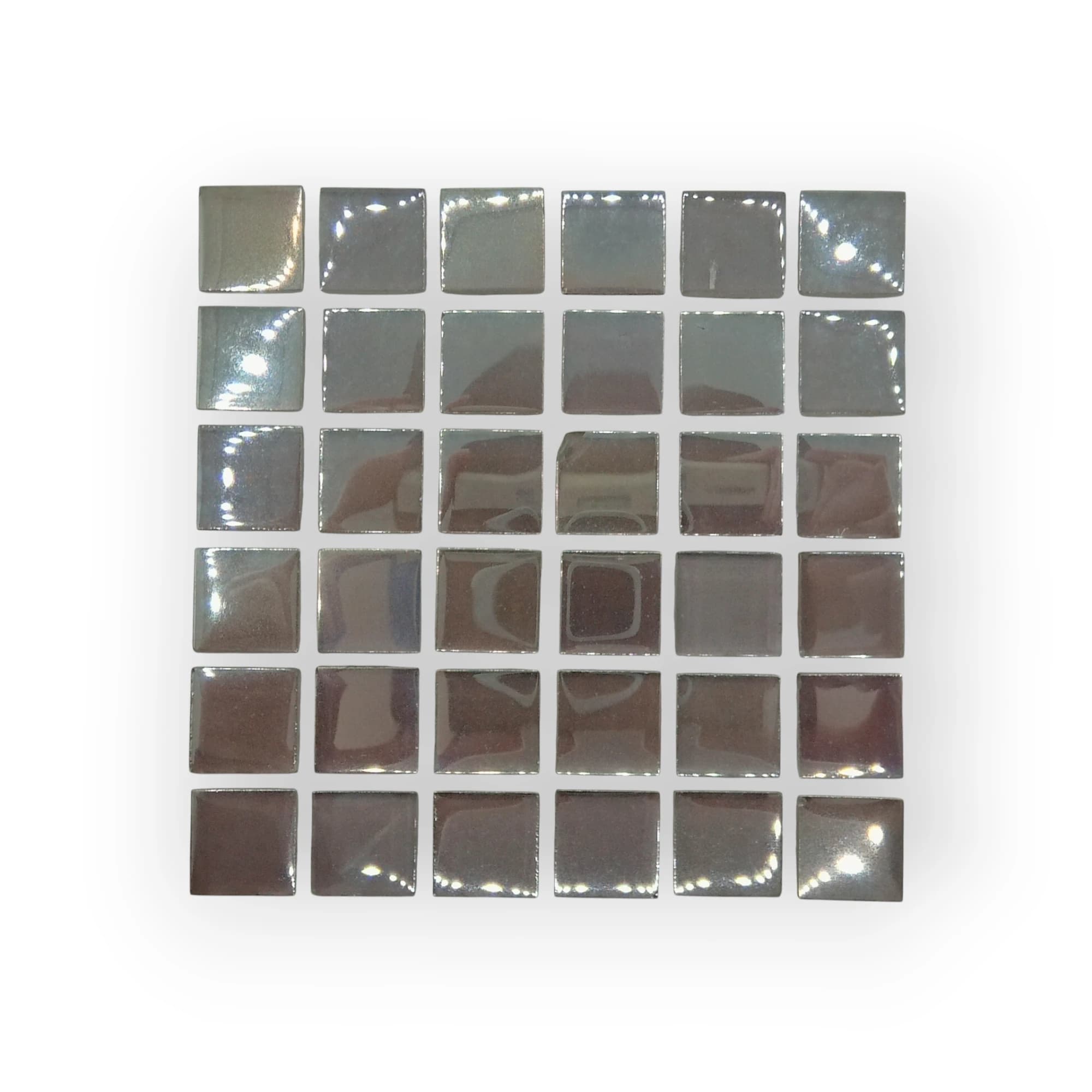 Sheet Of Small Sleet Grey Mosaic Tiles