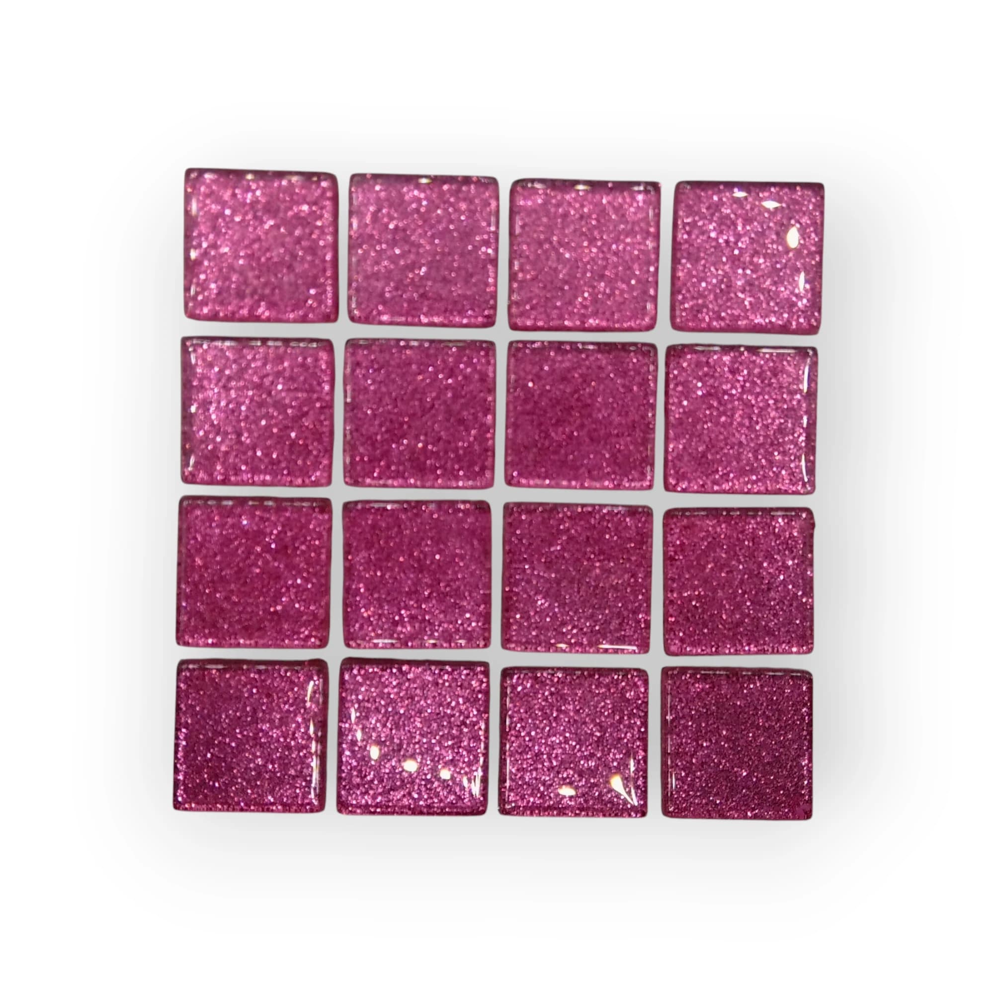 Sheet Of Medium Glitter Purple Mosaic Tiles
