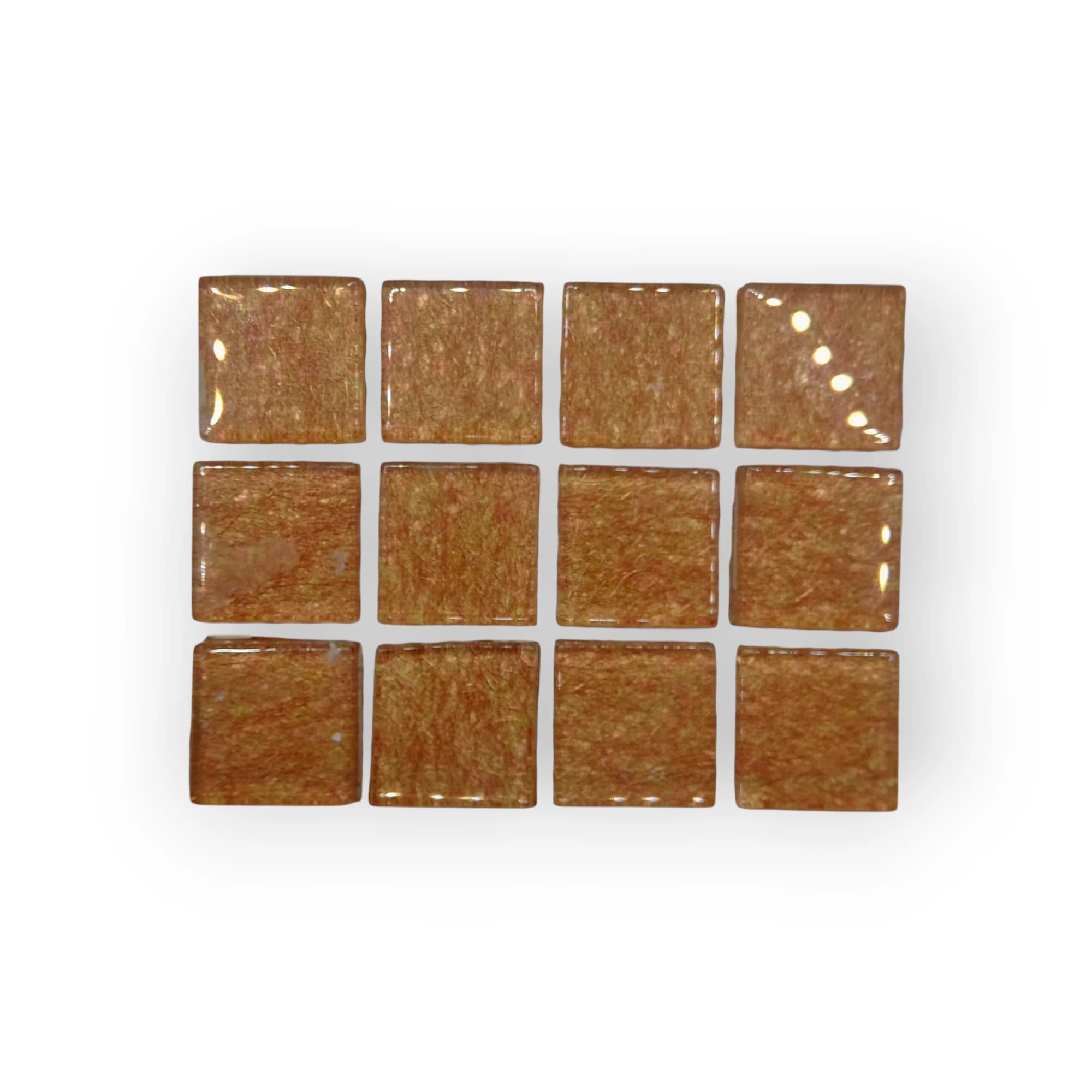 Sheet Of Medium Glitter Gold Mosaic Tiles