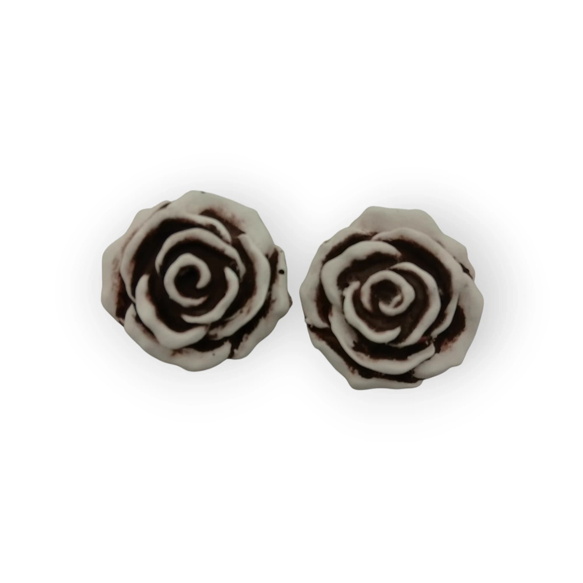 Ceramic Insert Rose Brown White 2 Pcs