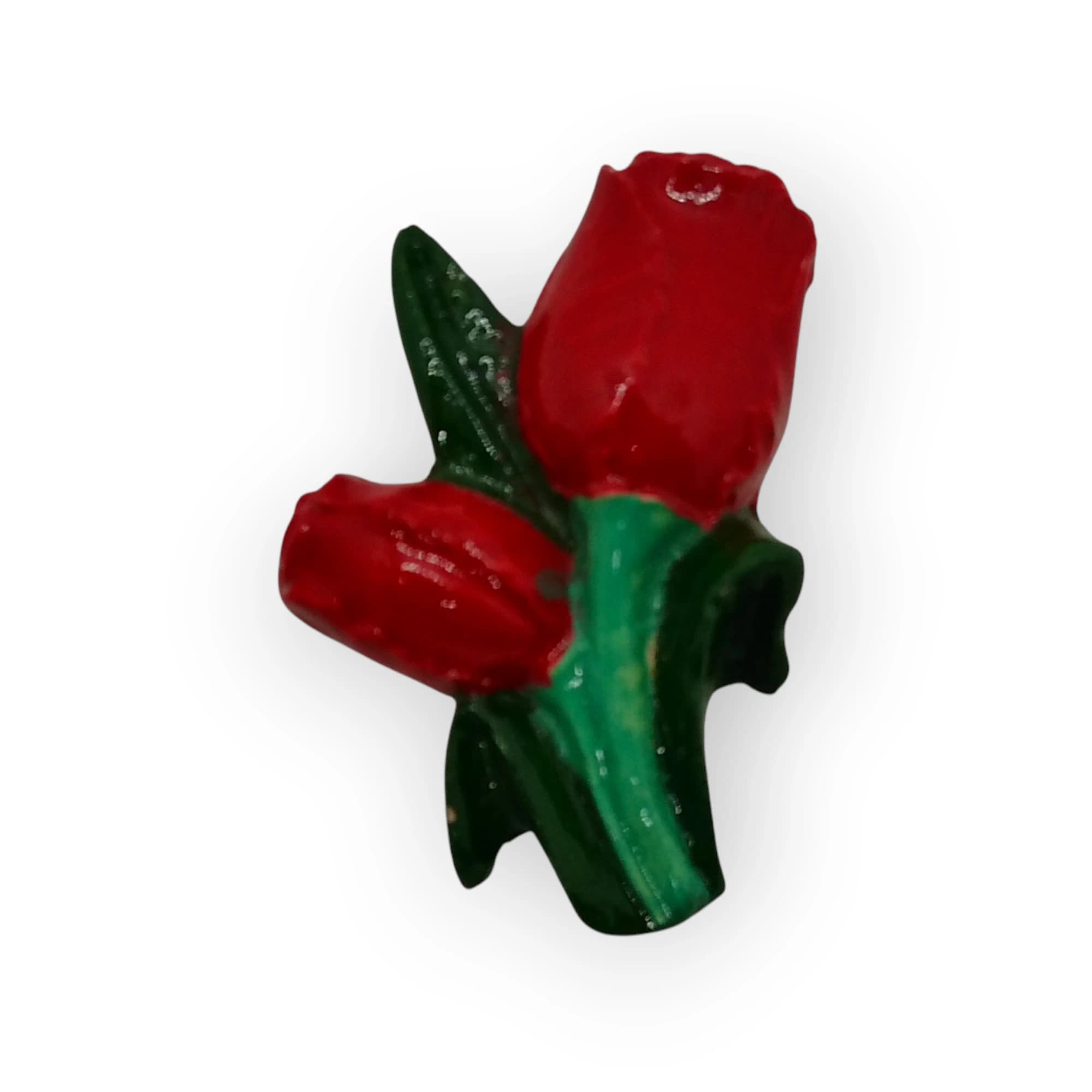 Ceramic Insert Rose Bud Red