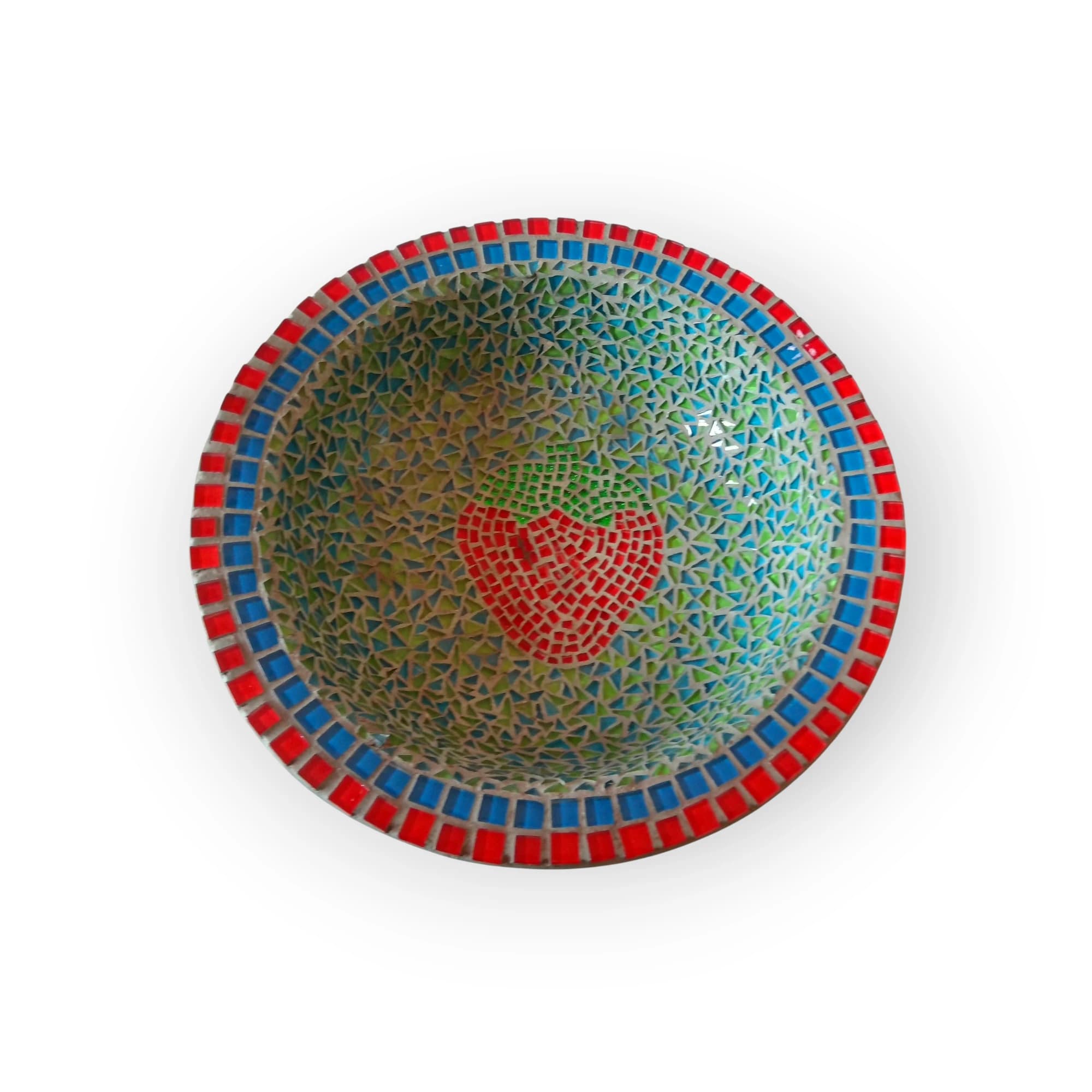 Mosaic Bowl With Strawberry Design
