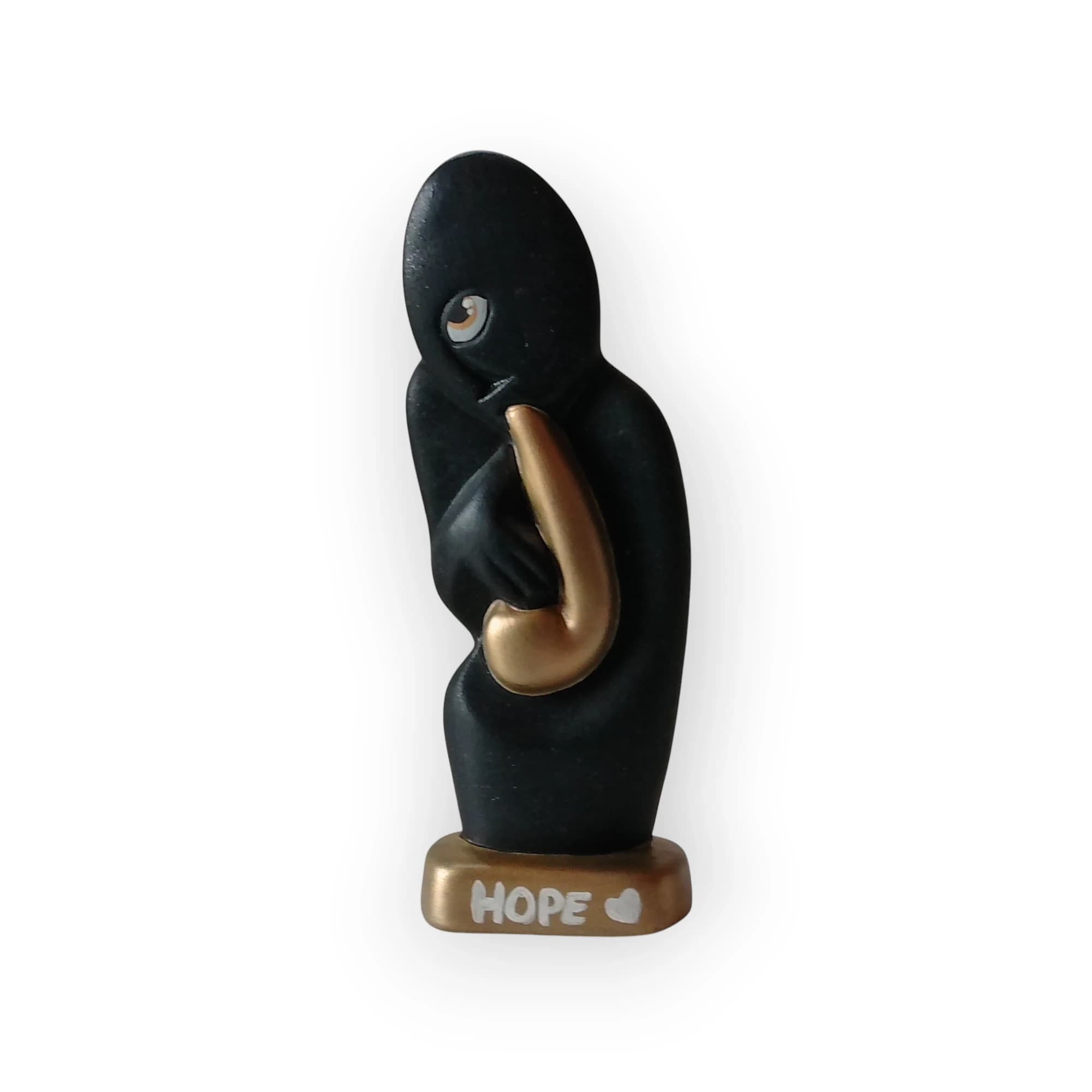 Painted Ceramic Statue Black & Gold