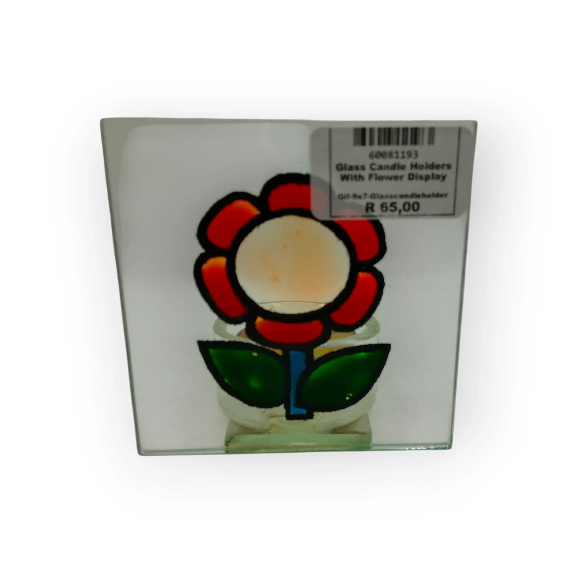 Glass Candle Holders With Flower Display