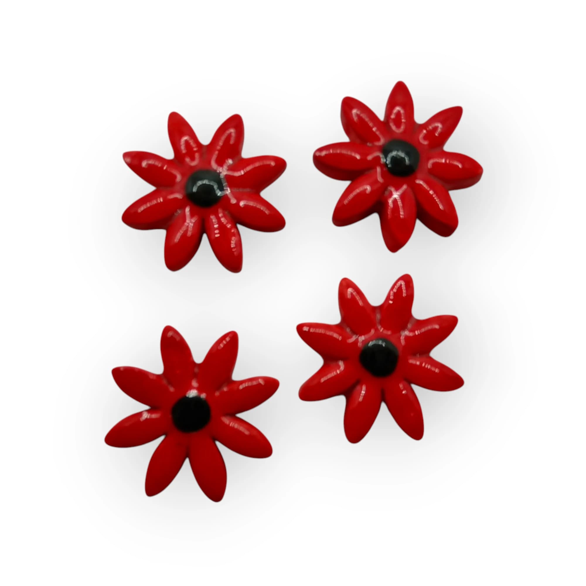 CERAMIC FLOWERS - RED