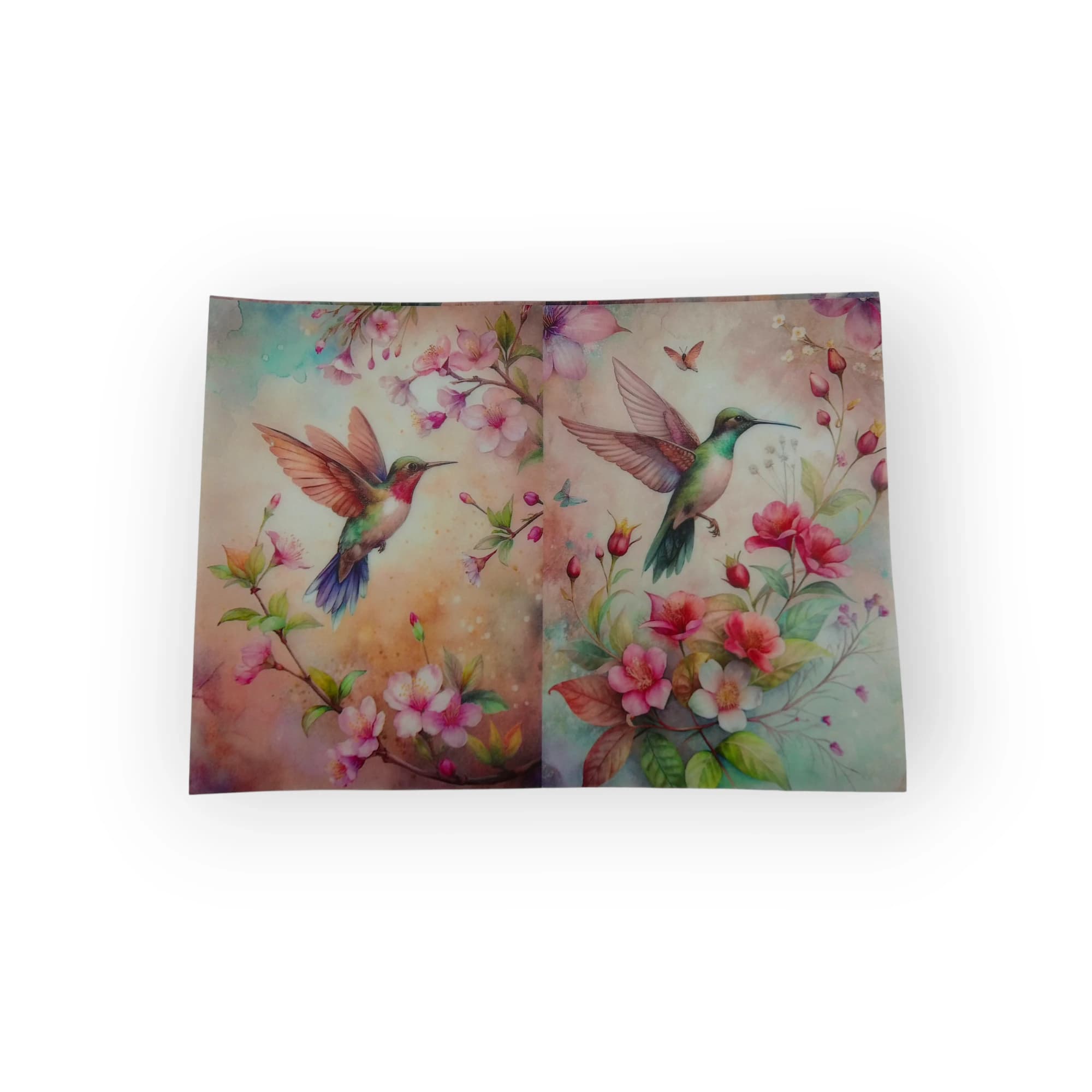 Paper Floral Hummingbird Tracing