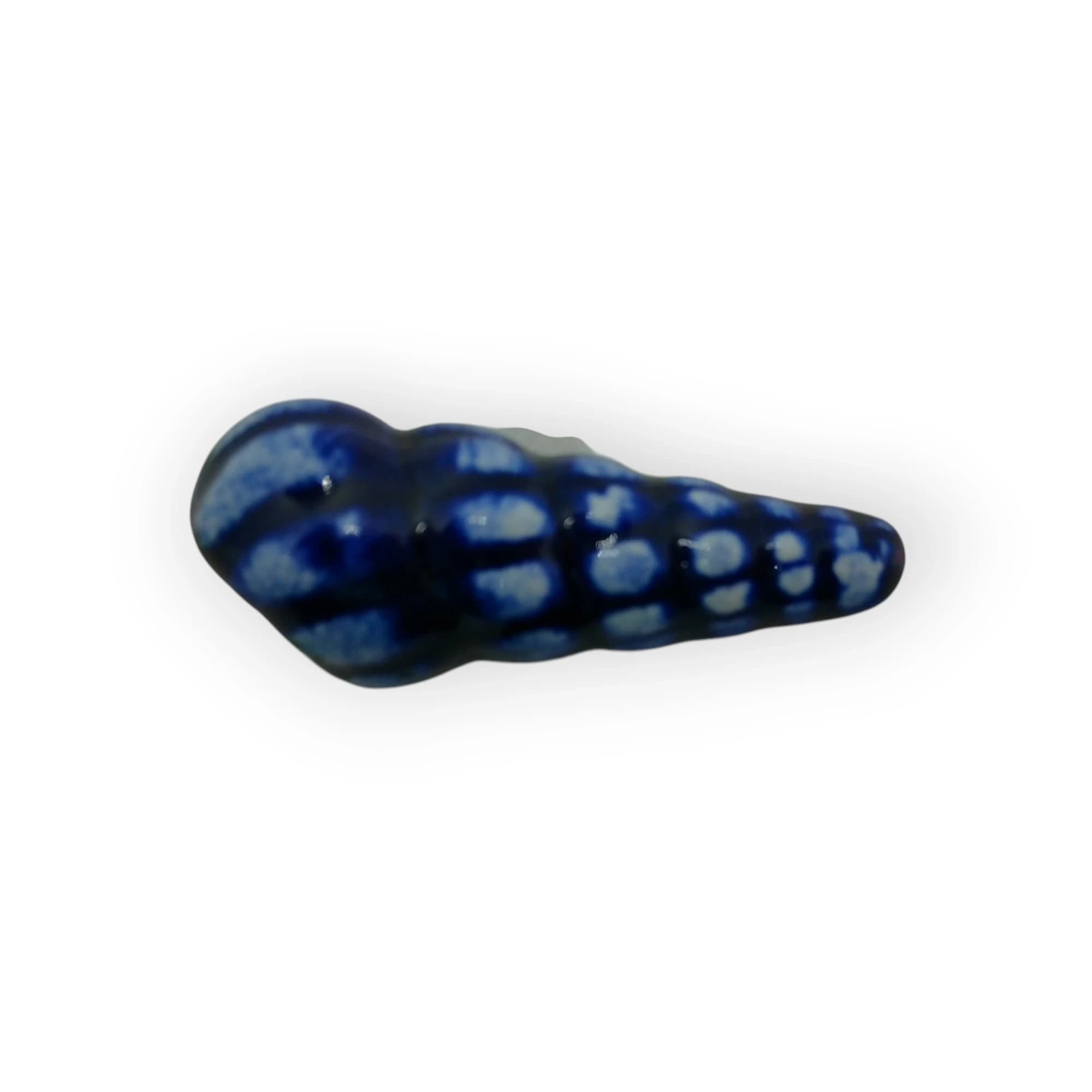 Glazed Ceramic Auger Shell Navy Blue