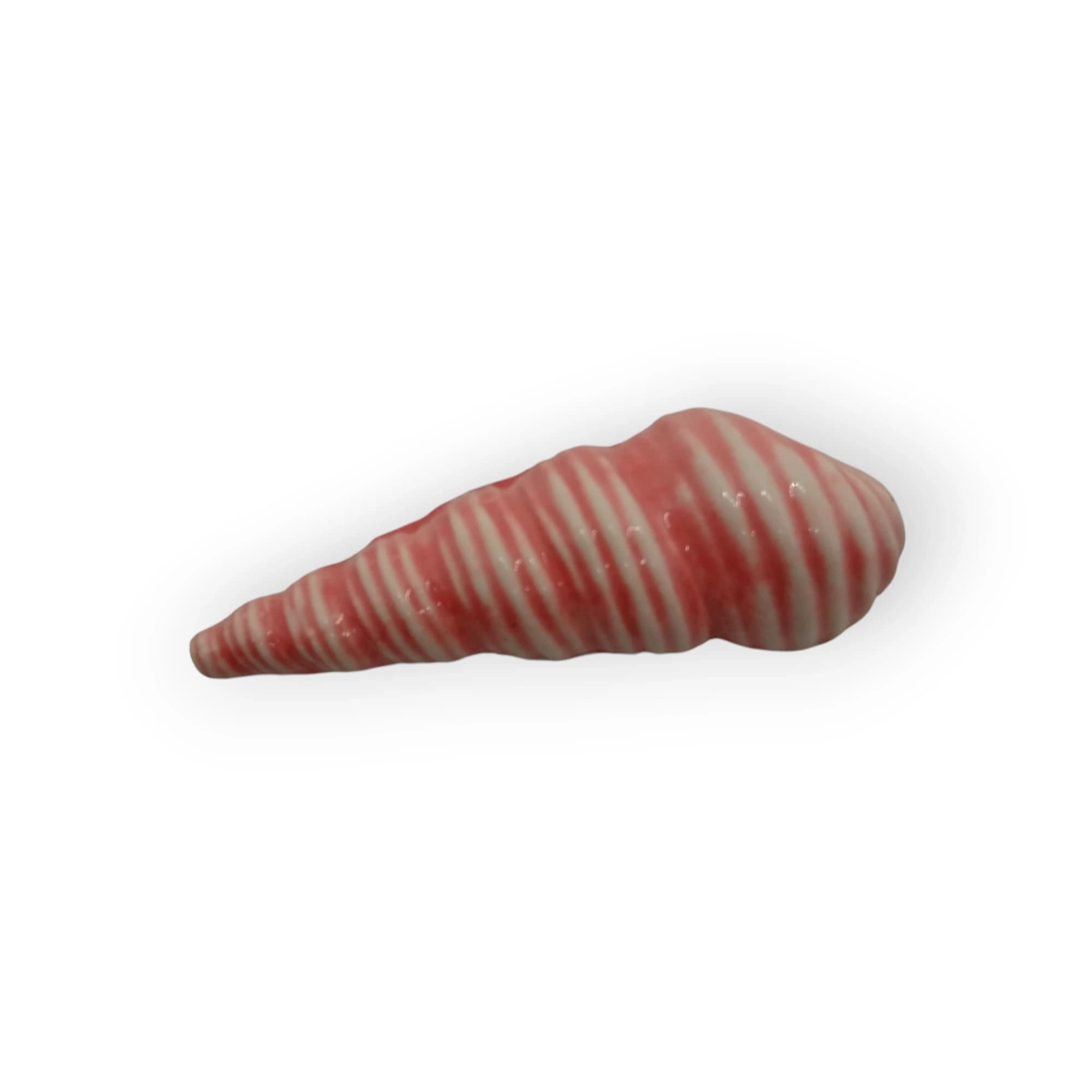 Glazed Ceramic Auger Shell Pink