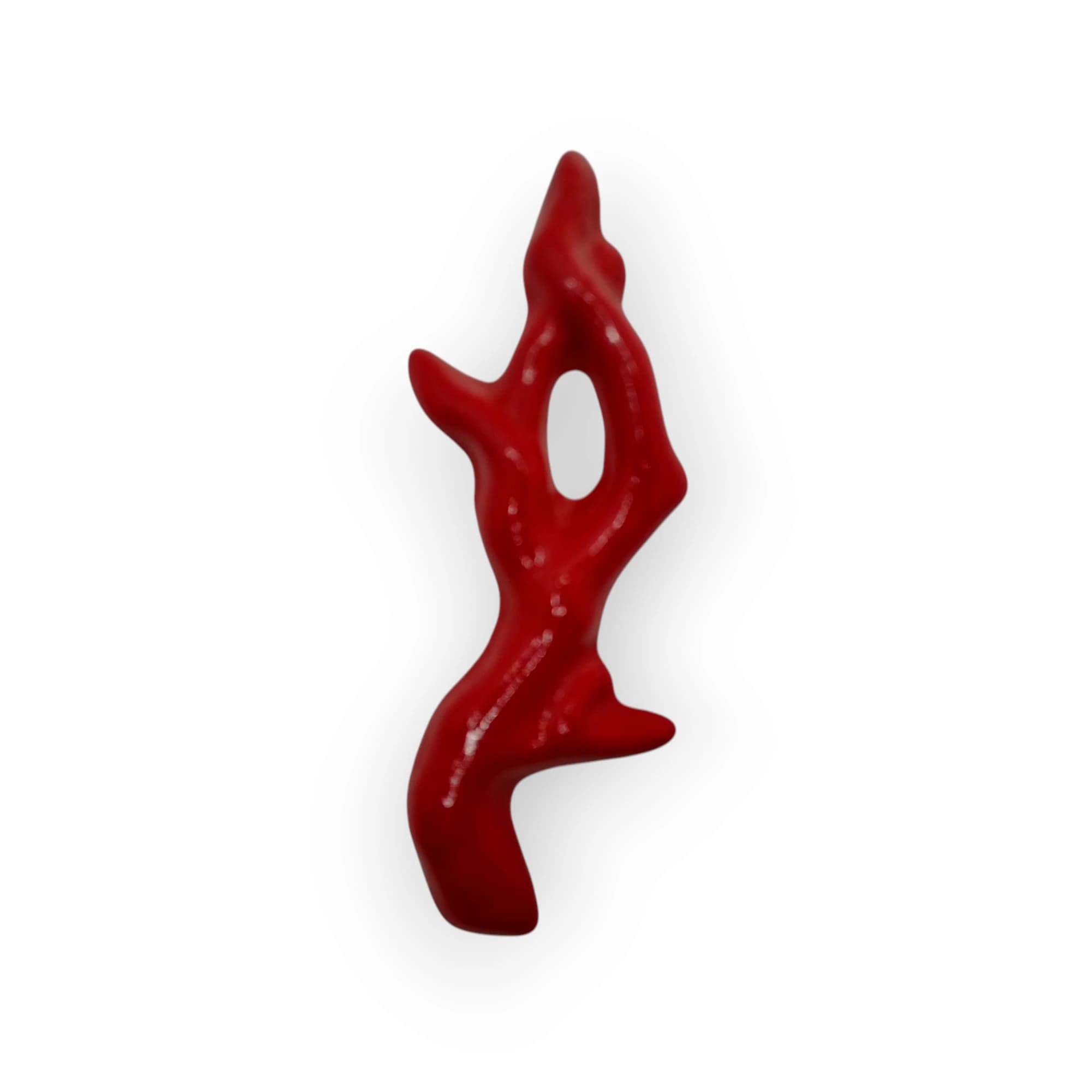 Glazed Ceramic Coral Red
