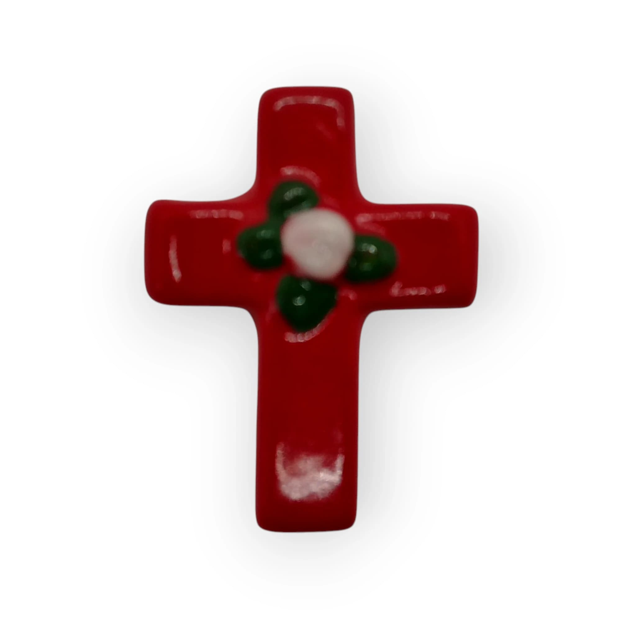 Glazed Ceramic Cross Red