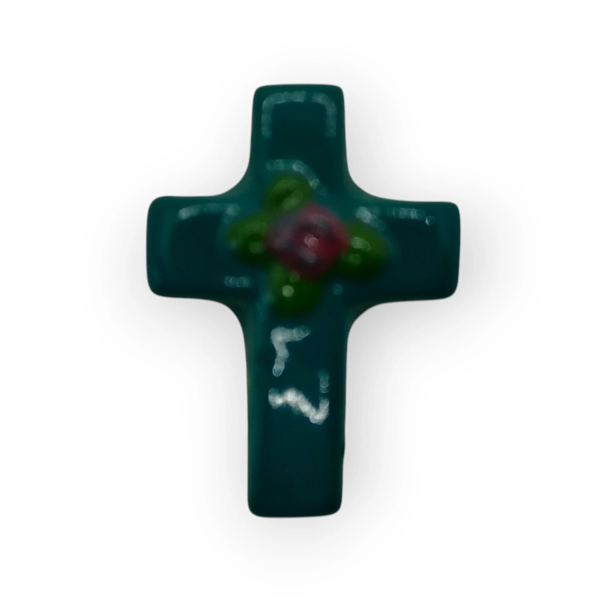 Glazed Ceramic Cross Turquoise