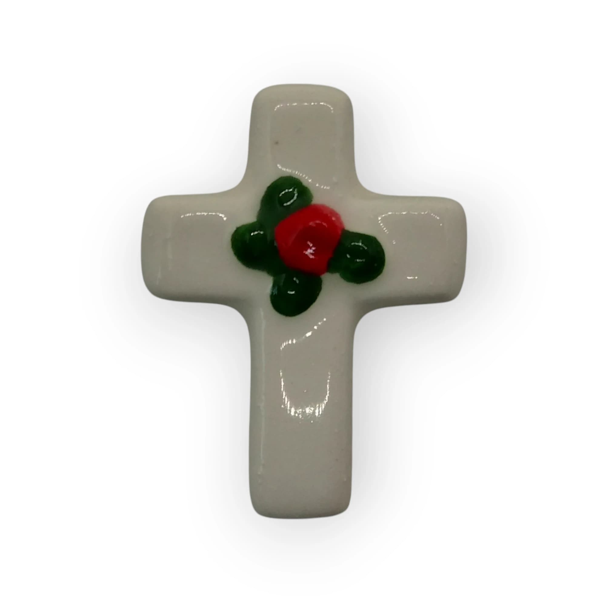 Glazed Ceramic Cross White