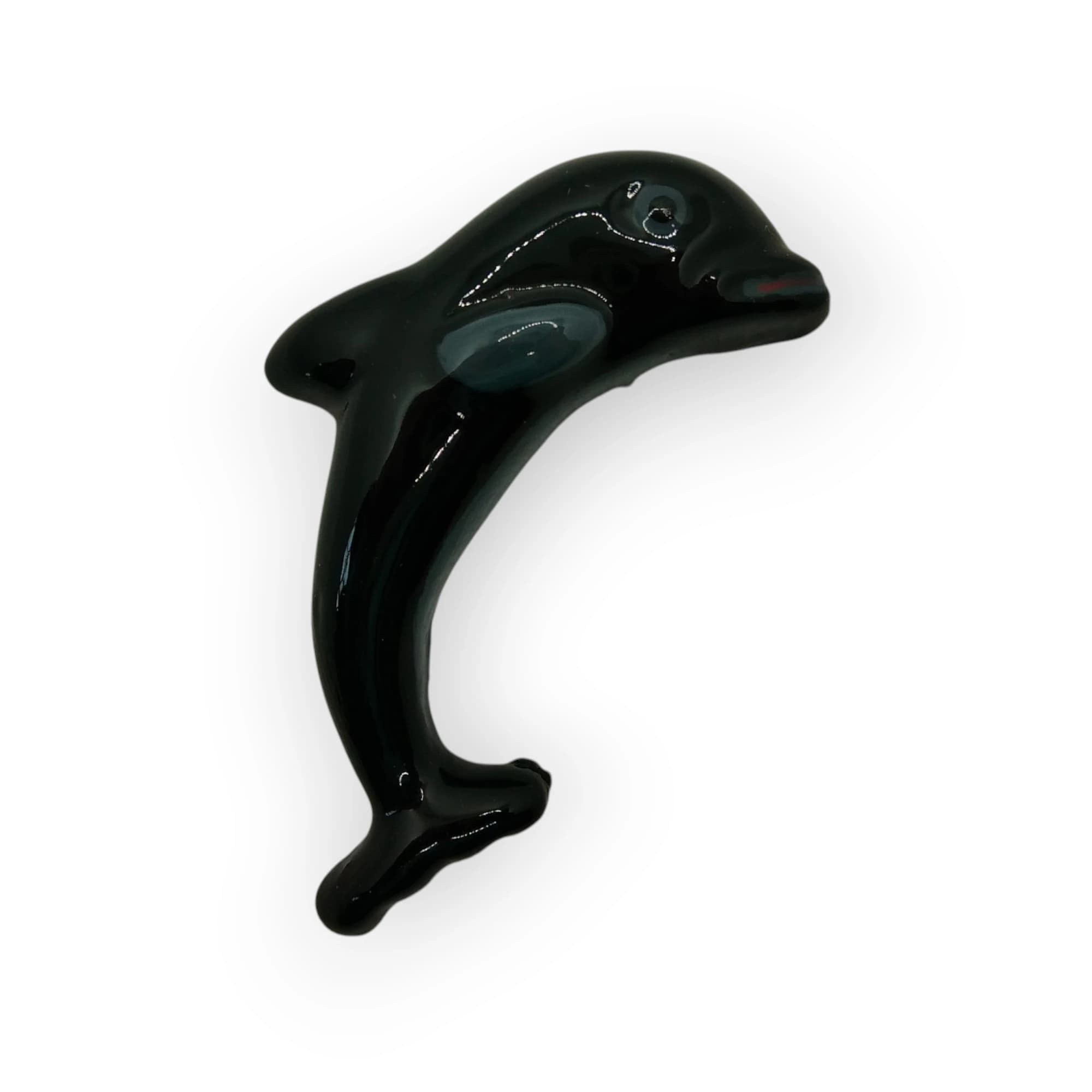 Glazed Ceramic Dolphin Black