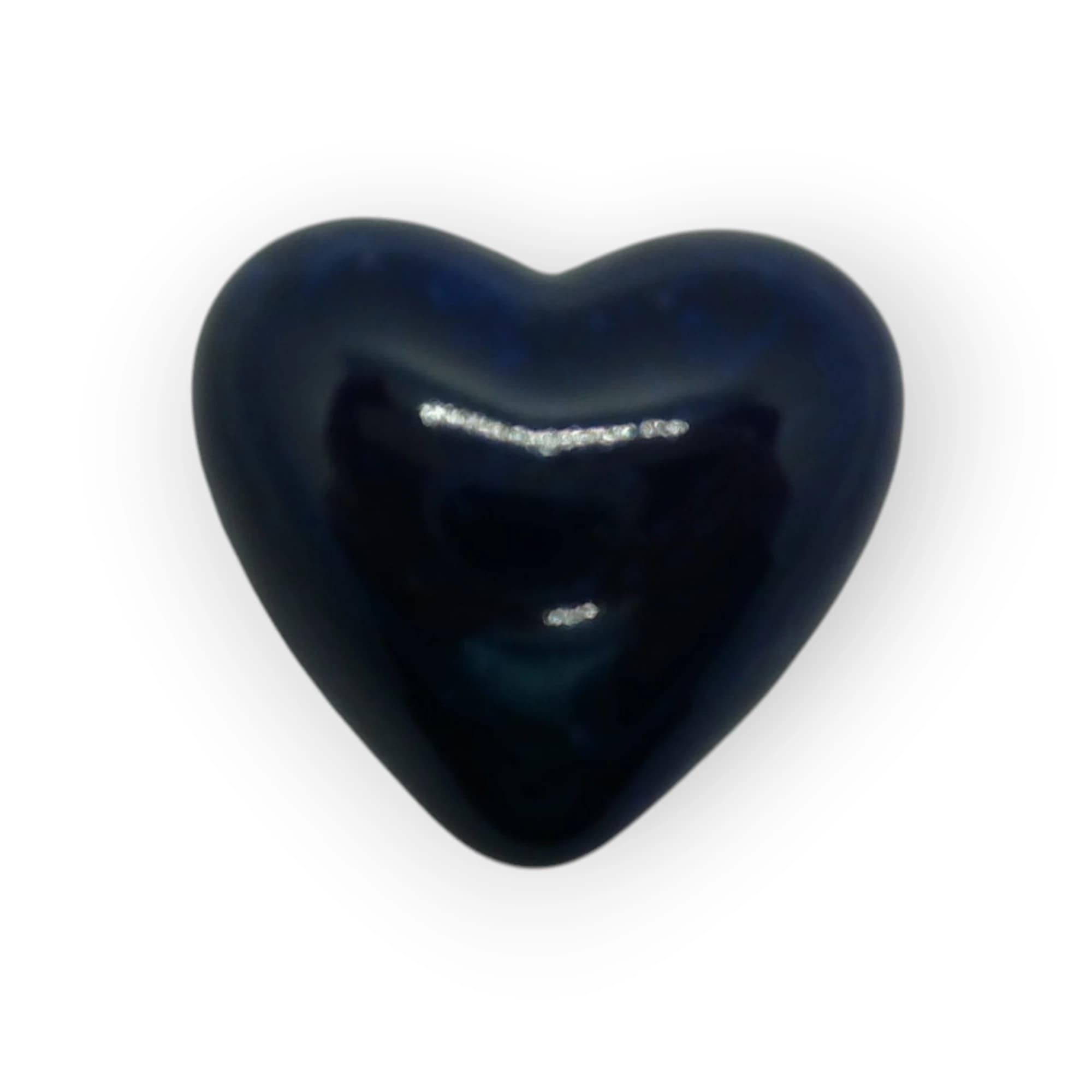 Glazed Ceramic Heart Dark Blue