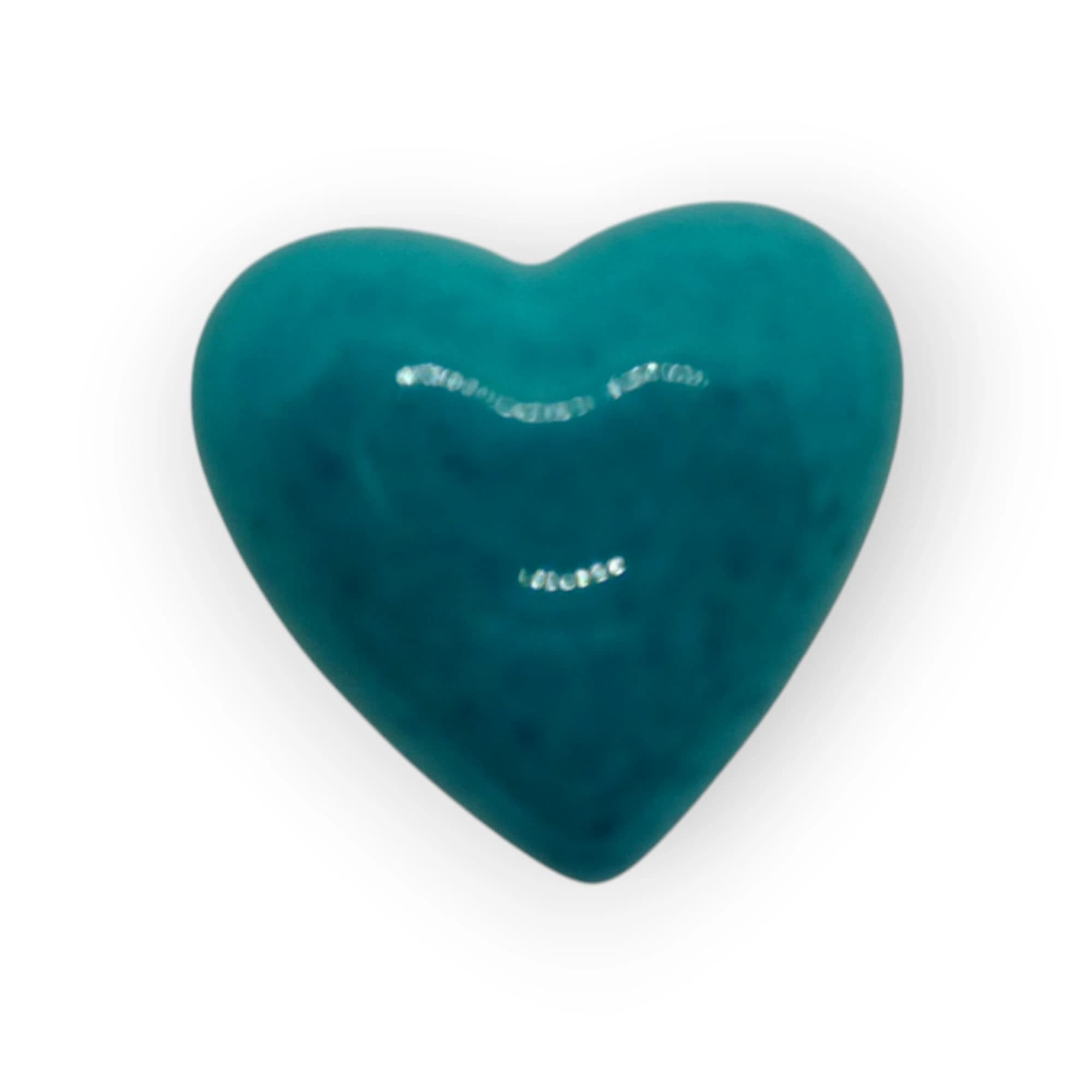Glazed Ceramic Heart Light Blue