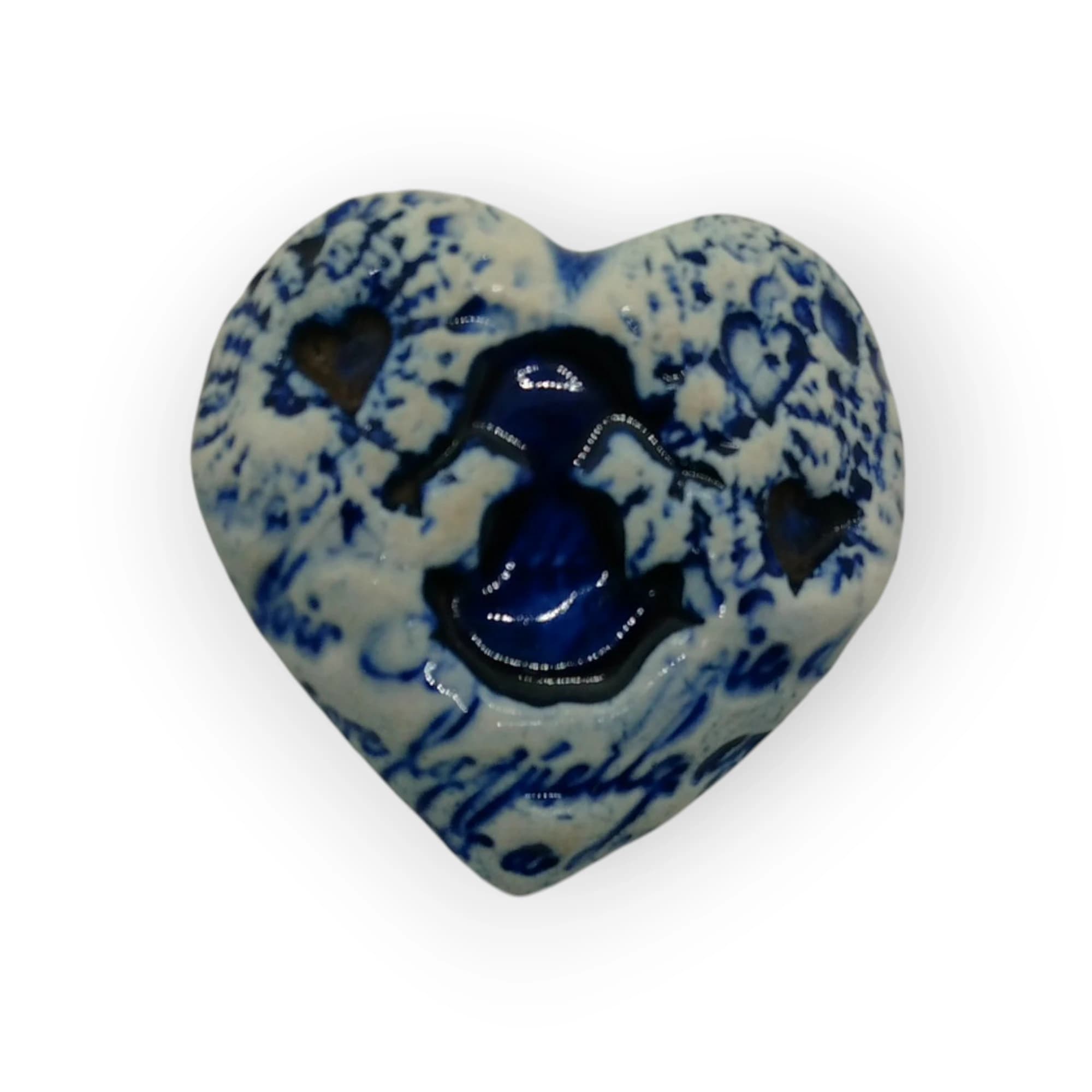 Glazed Ceramic Heart Blue