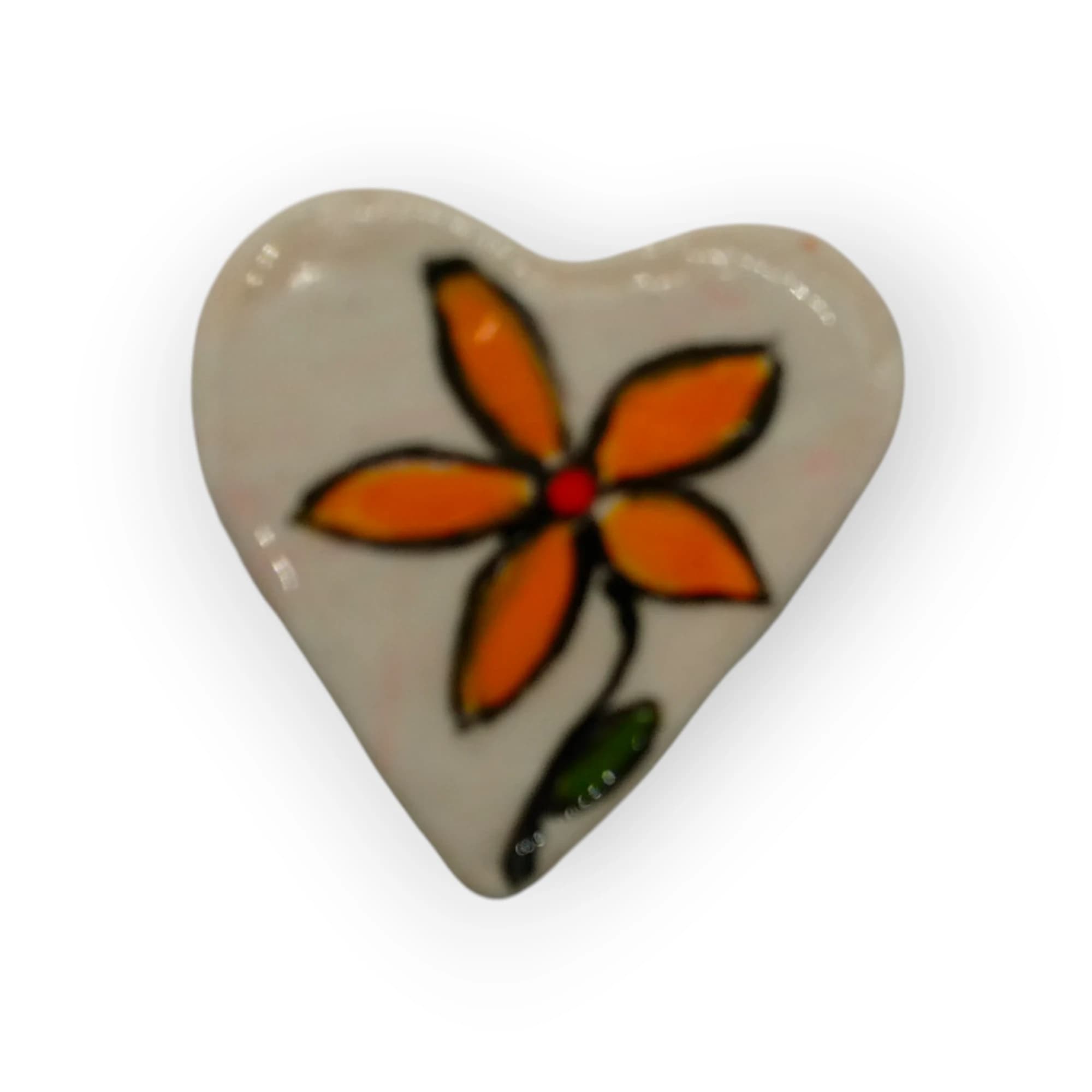 Glazed Ceramic Heart White