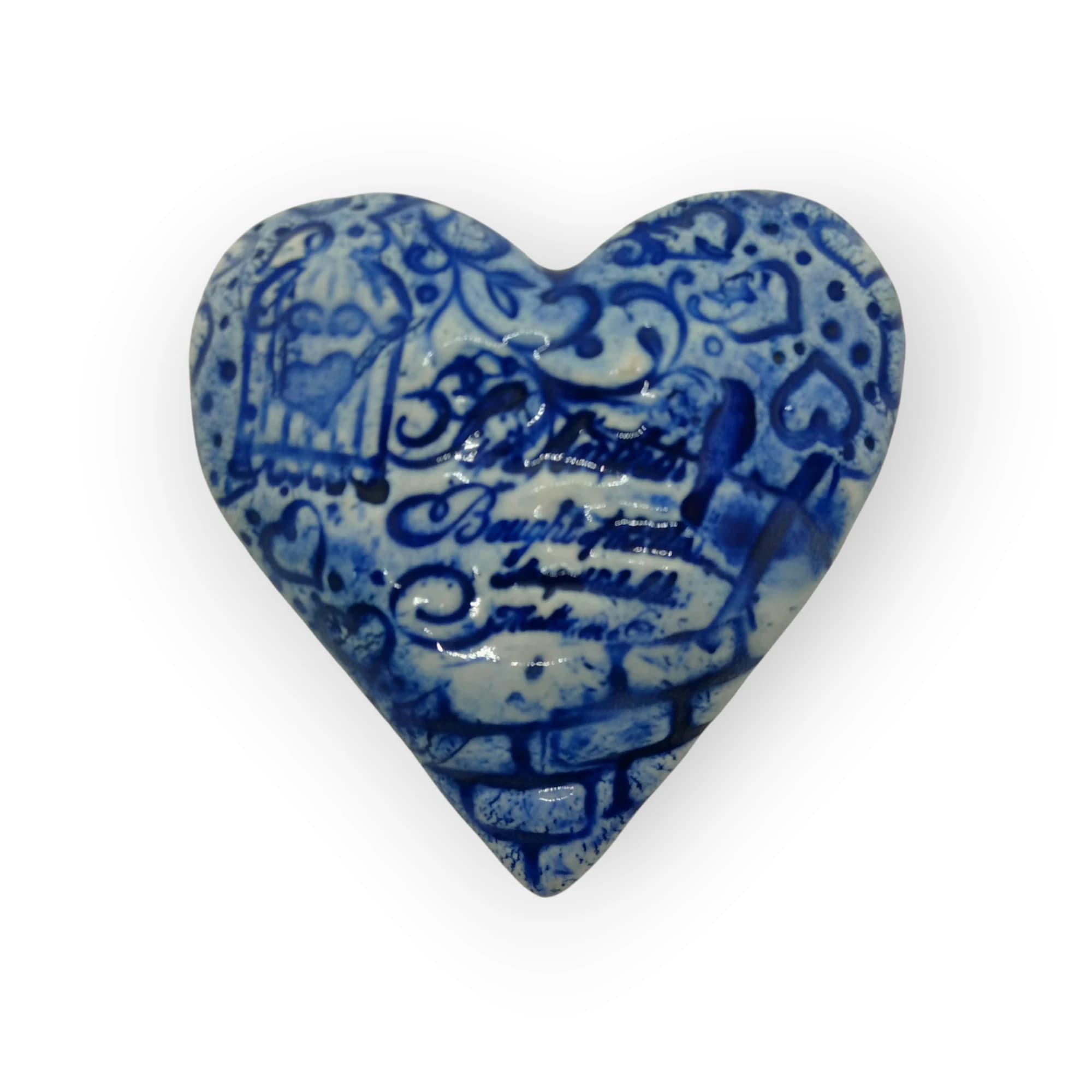 Glazed Ceramic Heart Blue