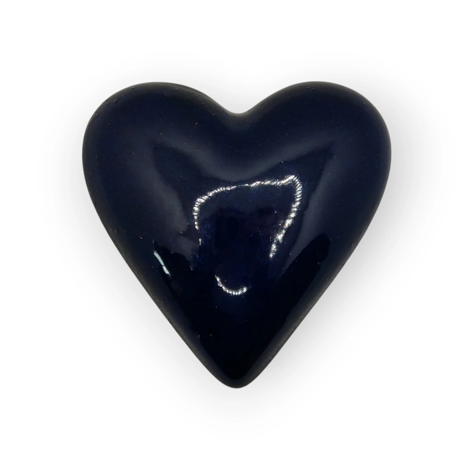 Glazed Ceramic Heart Navy Blue