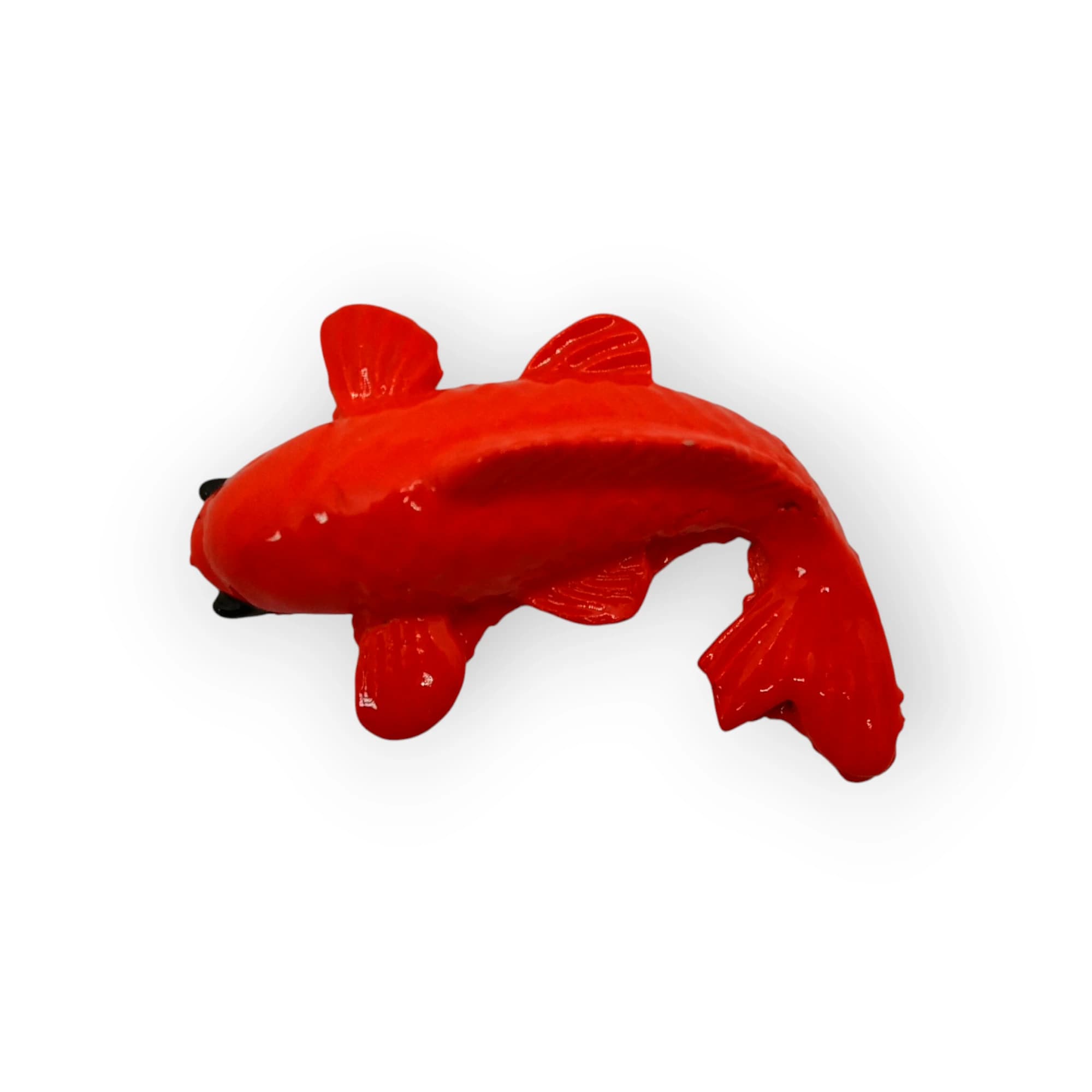 Glazed Ceramic Koi Fish Orange