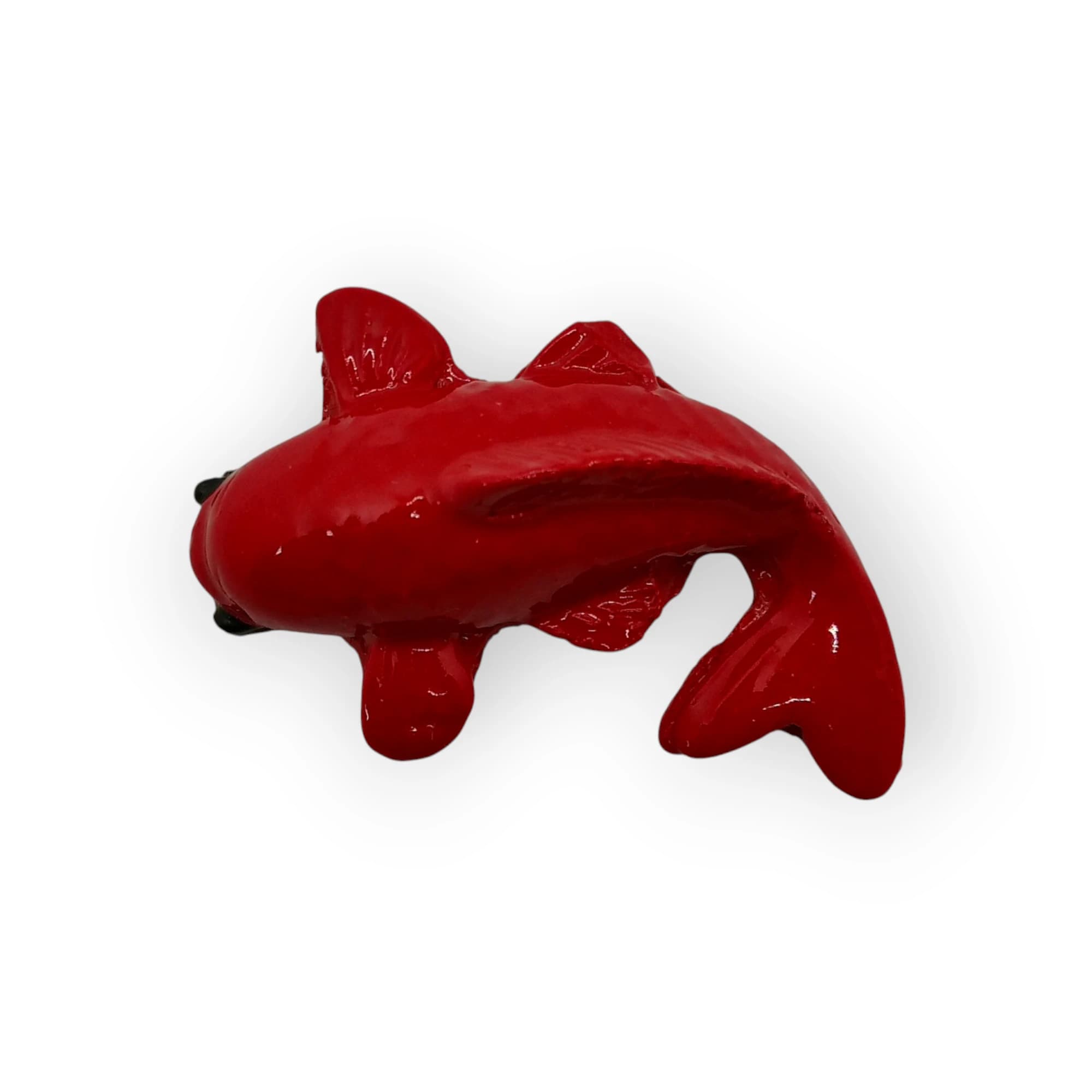 Glazed Ceramic Koi Fish Red