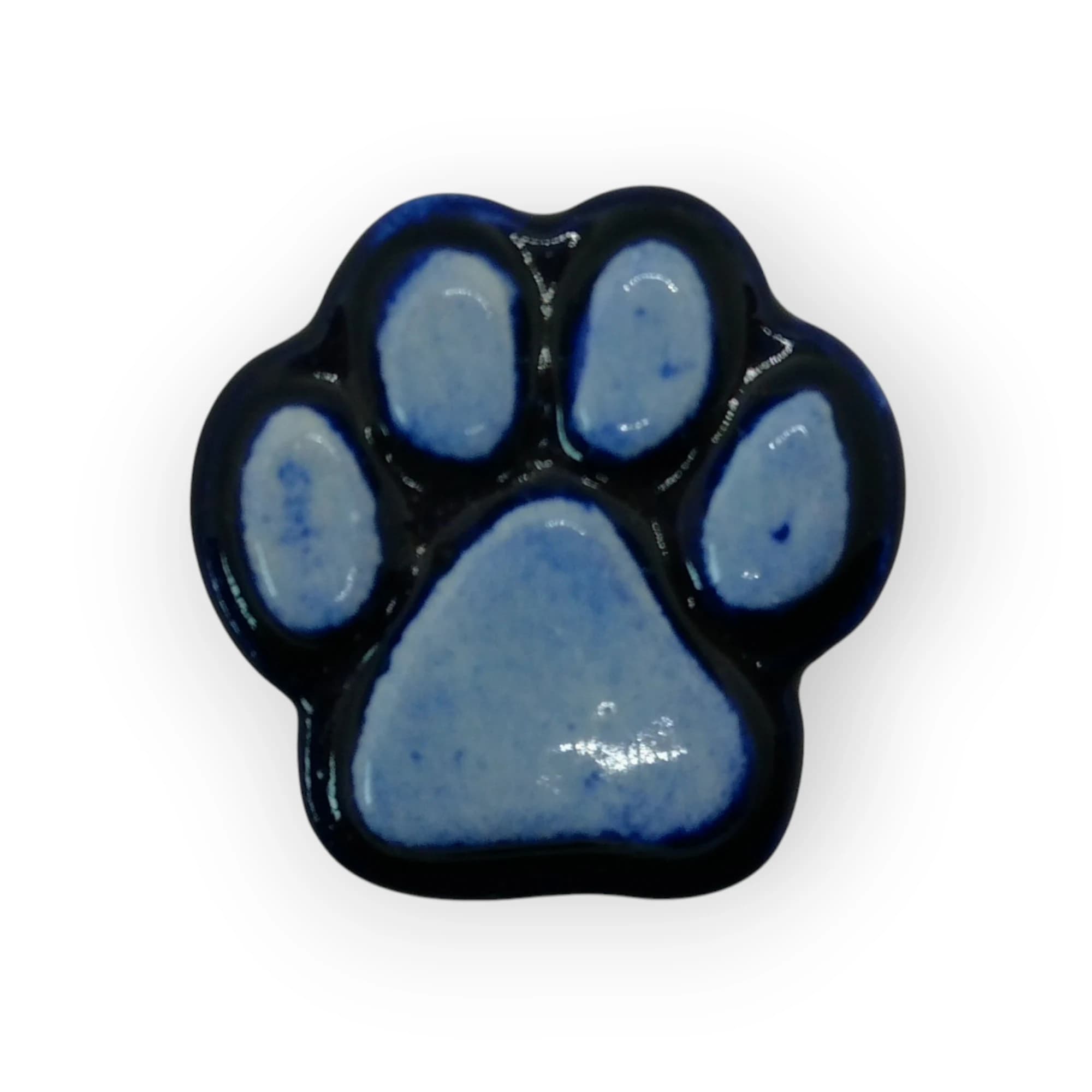 Glazed Ceramic Paw Dark Blue