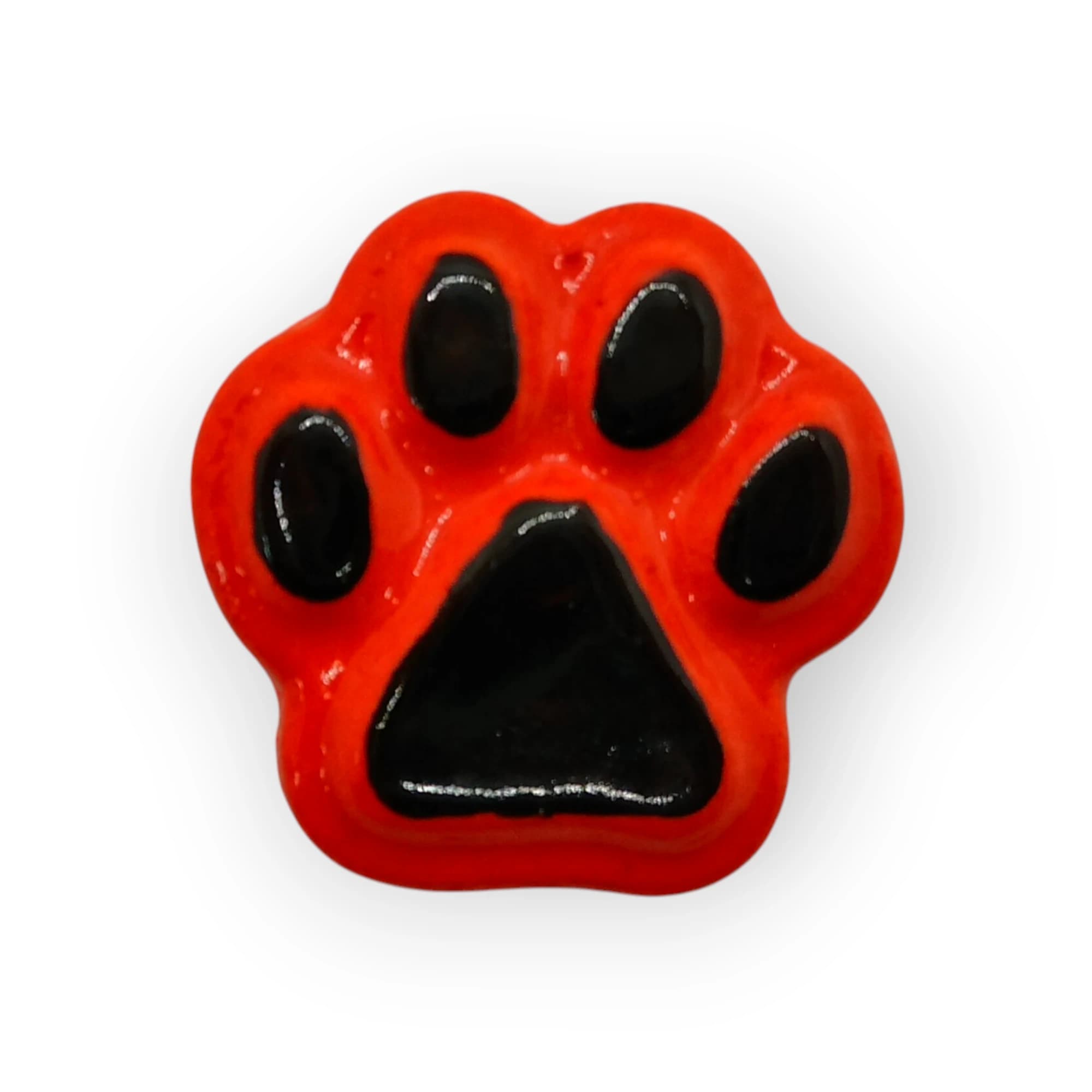 Glazed Ceramic Paw Orange