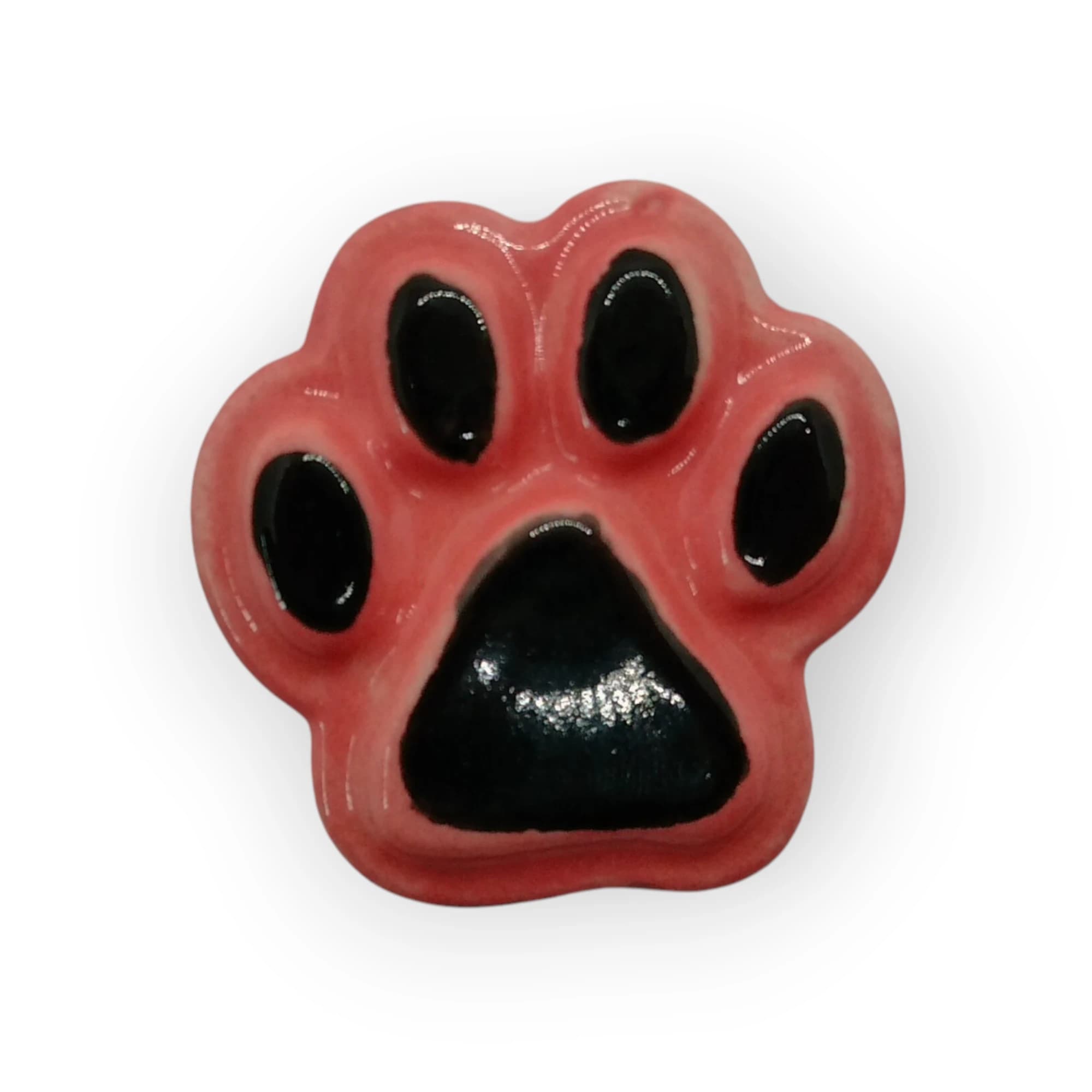 Glazed Ceramic Paw Pink