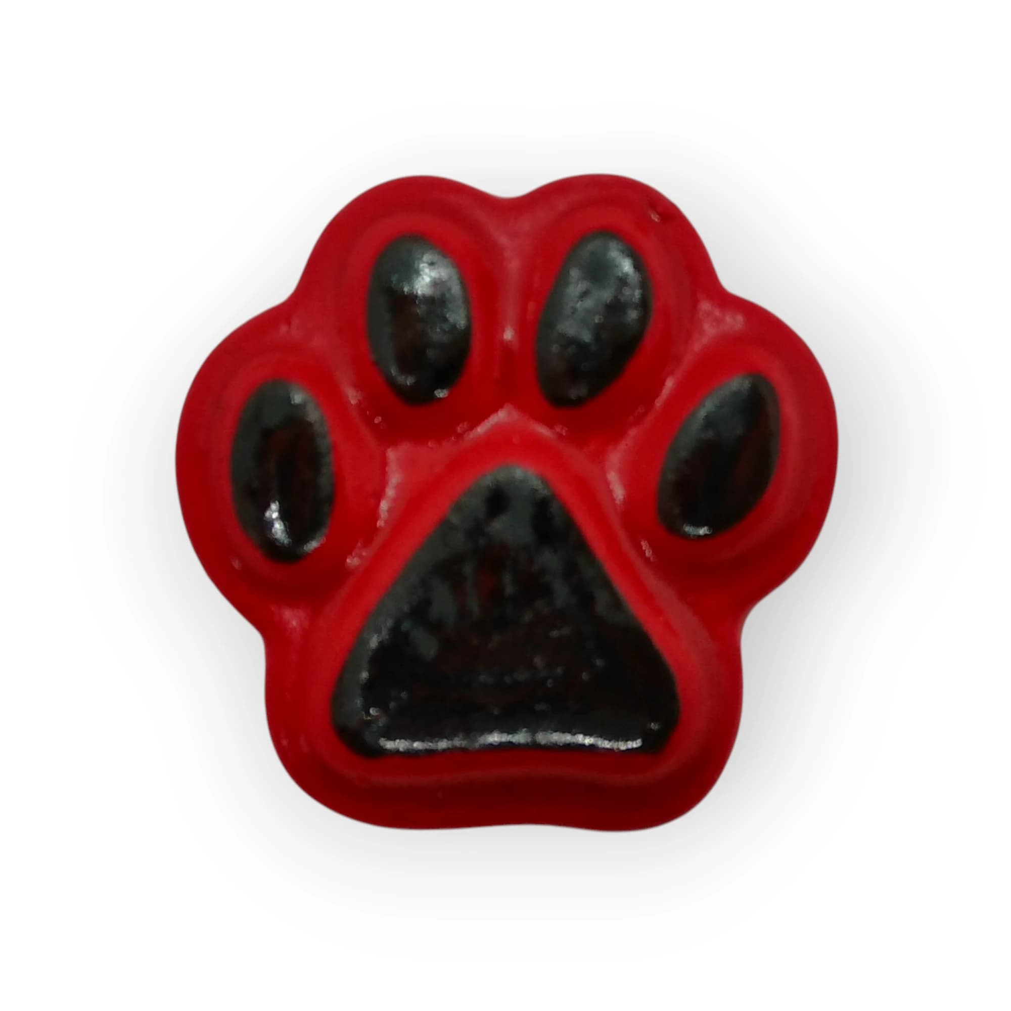 Glazed Ceramic Paw Red