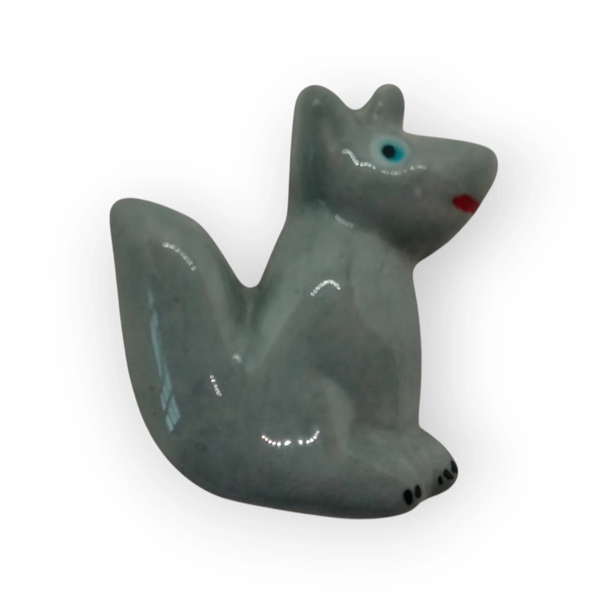 Glazed Ceramic Dog Grey