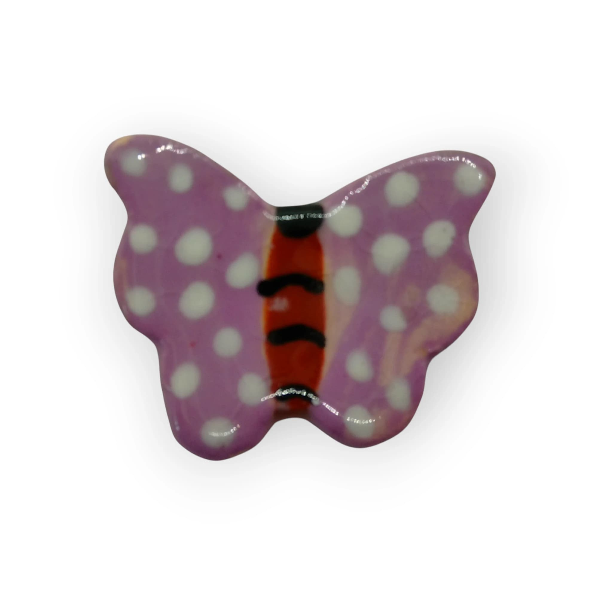 Glazed Ceramic Butterfly Mauve