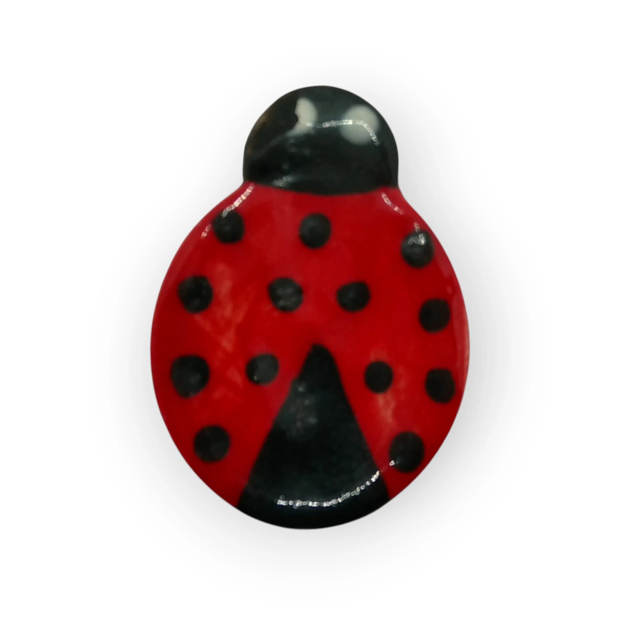 Glazed Ceramic Lady Bug Red