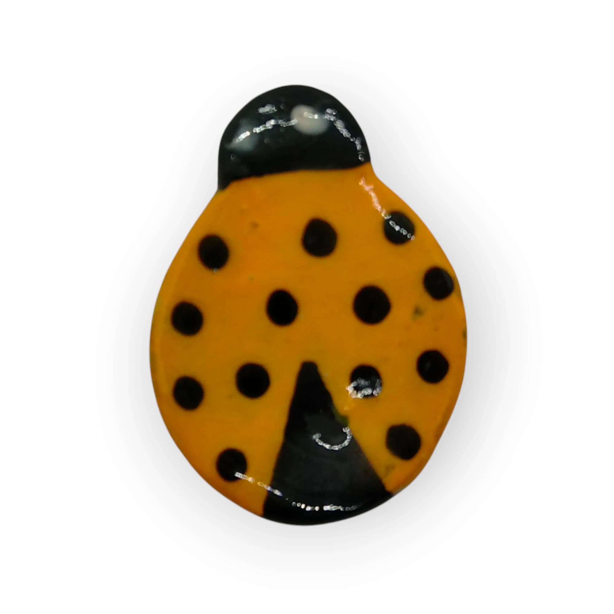 Glazed Ceramic Lady Bug Yellow