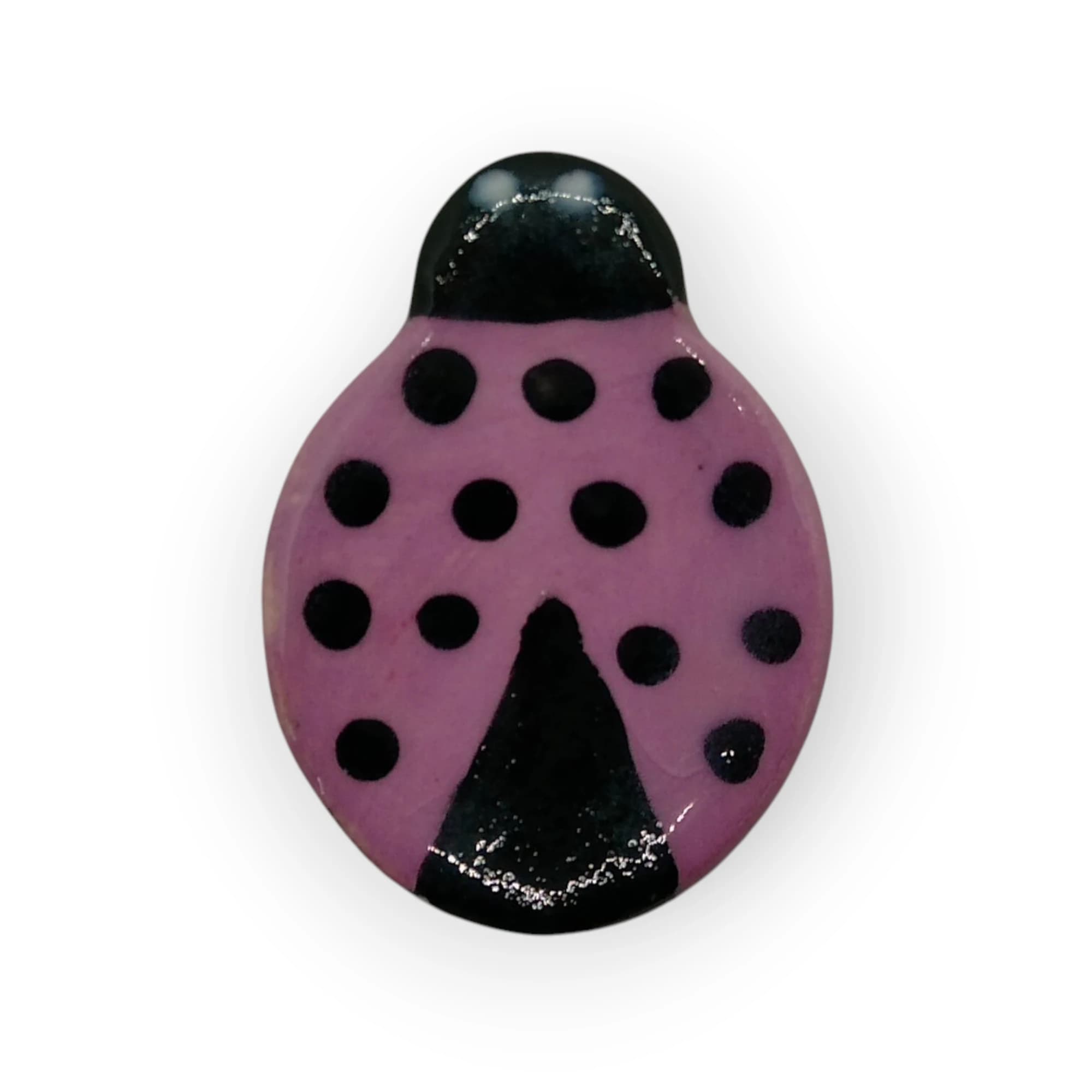 Glazed Ceramic Lady Bug Mauve