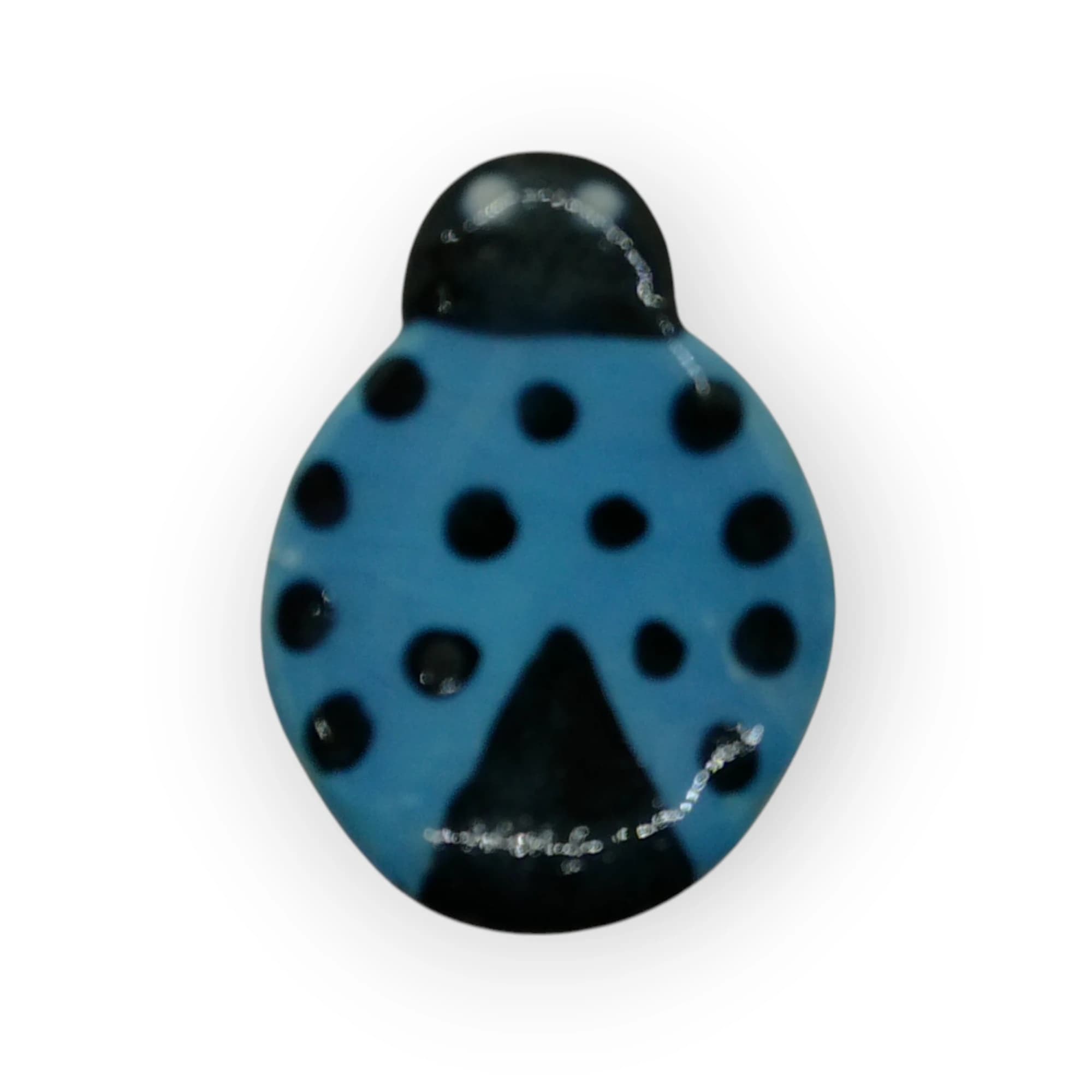 Glazed Ceramic Lady Bug Light Blue