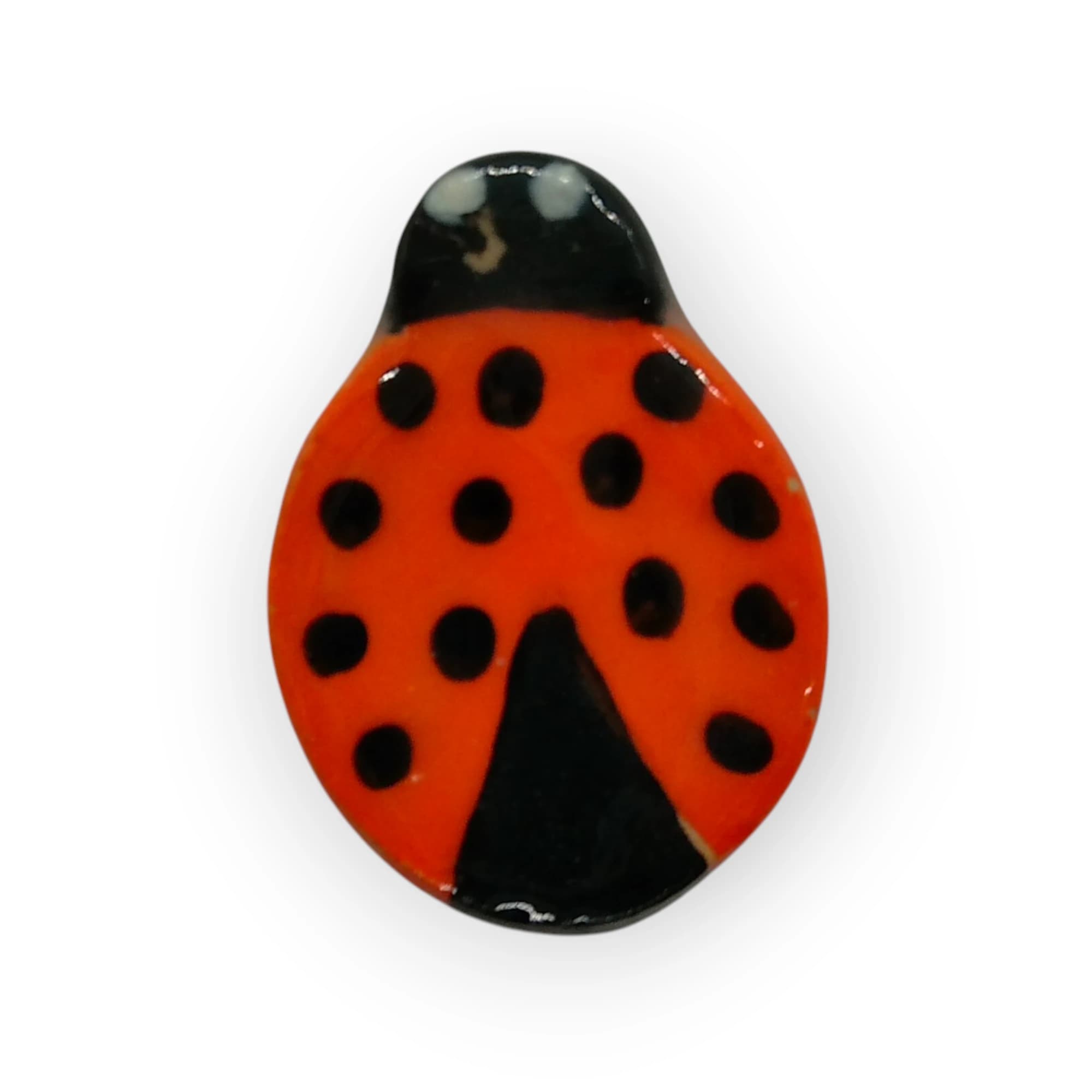 Glazed Ceramic Lady Bug Orange