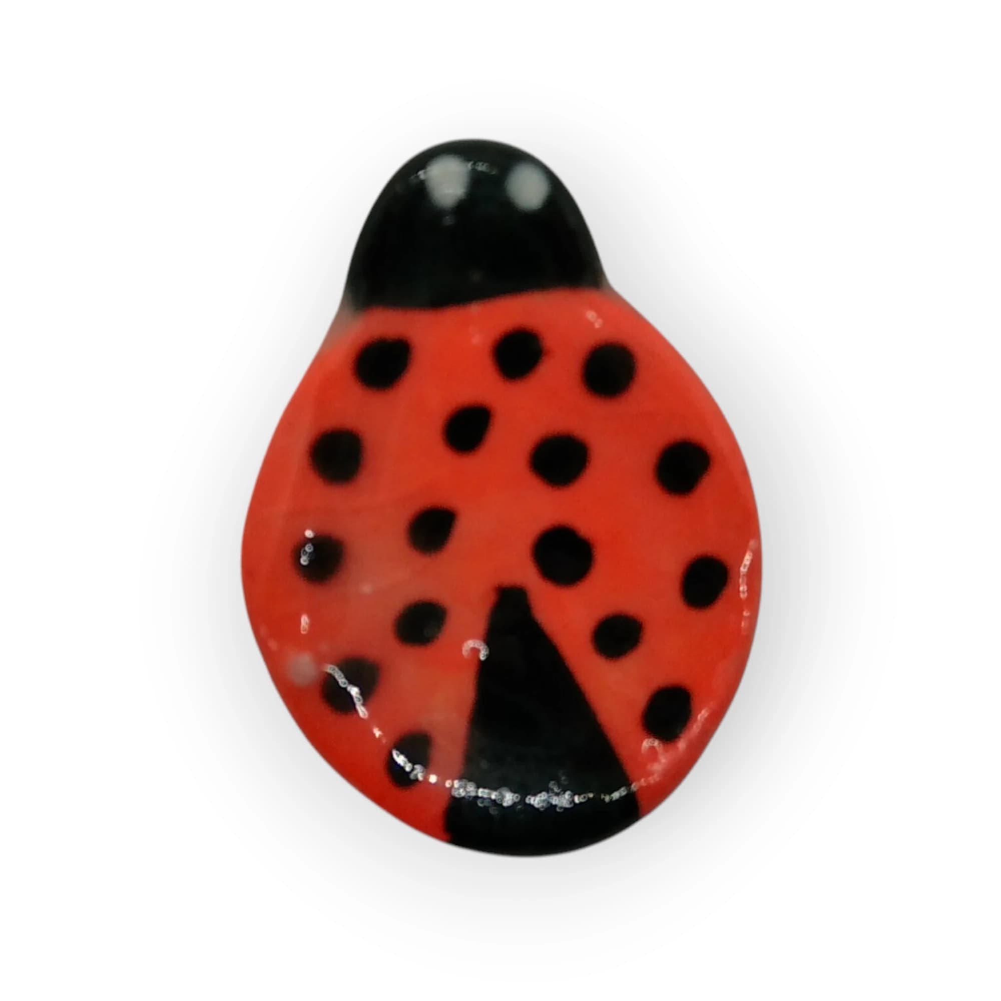 Glazed Ceramic Lady Bug Peach