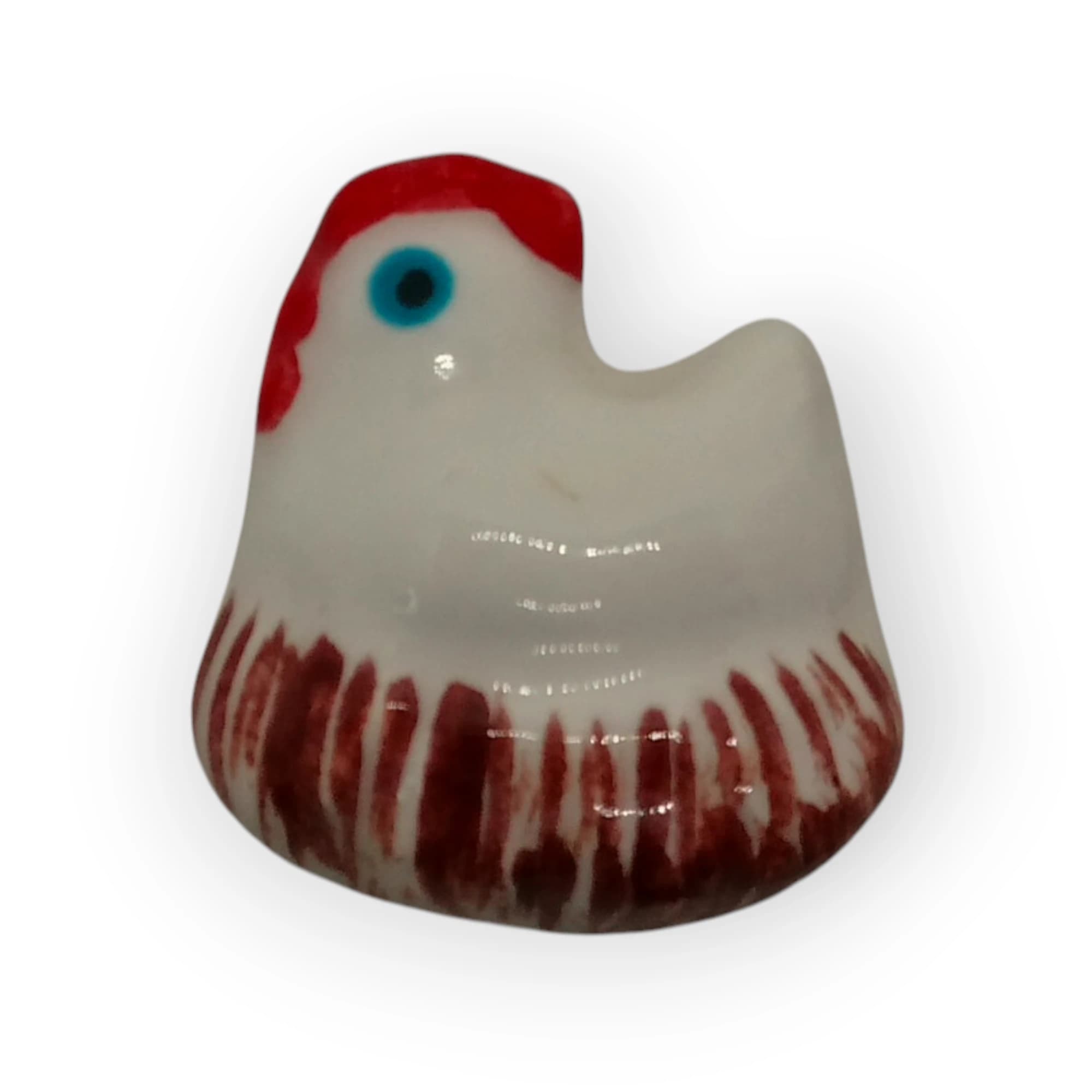 Glazed Ceramic Chicken On Nest White