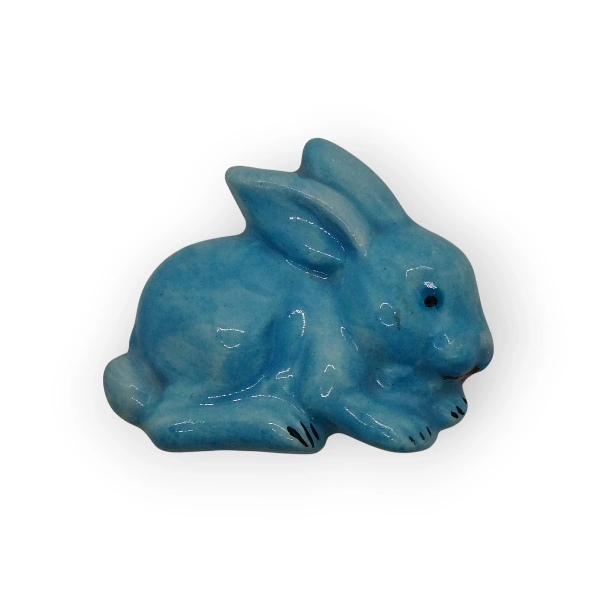 Glazed Ceramic Rabbit Blue