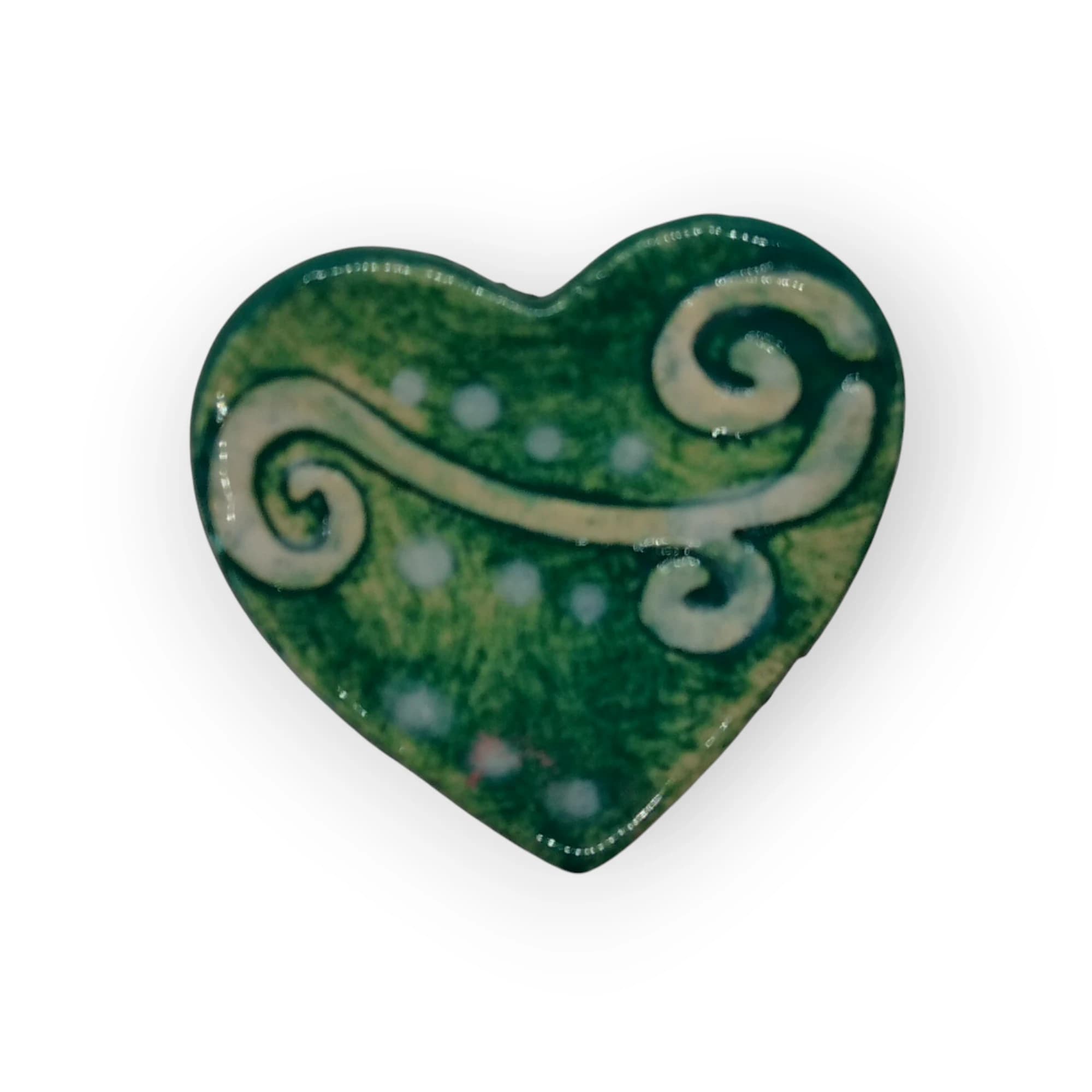 Glazed Ceramic Heart Green