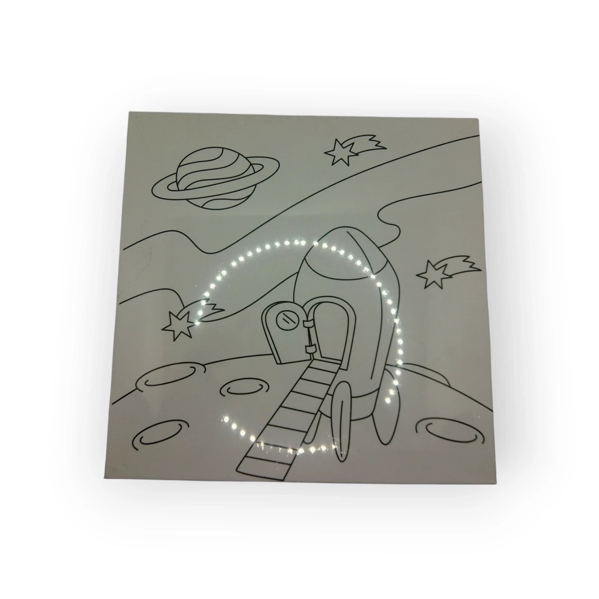 Canvas With Paint Rocketship