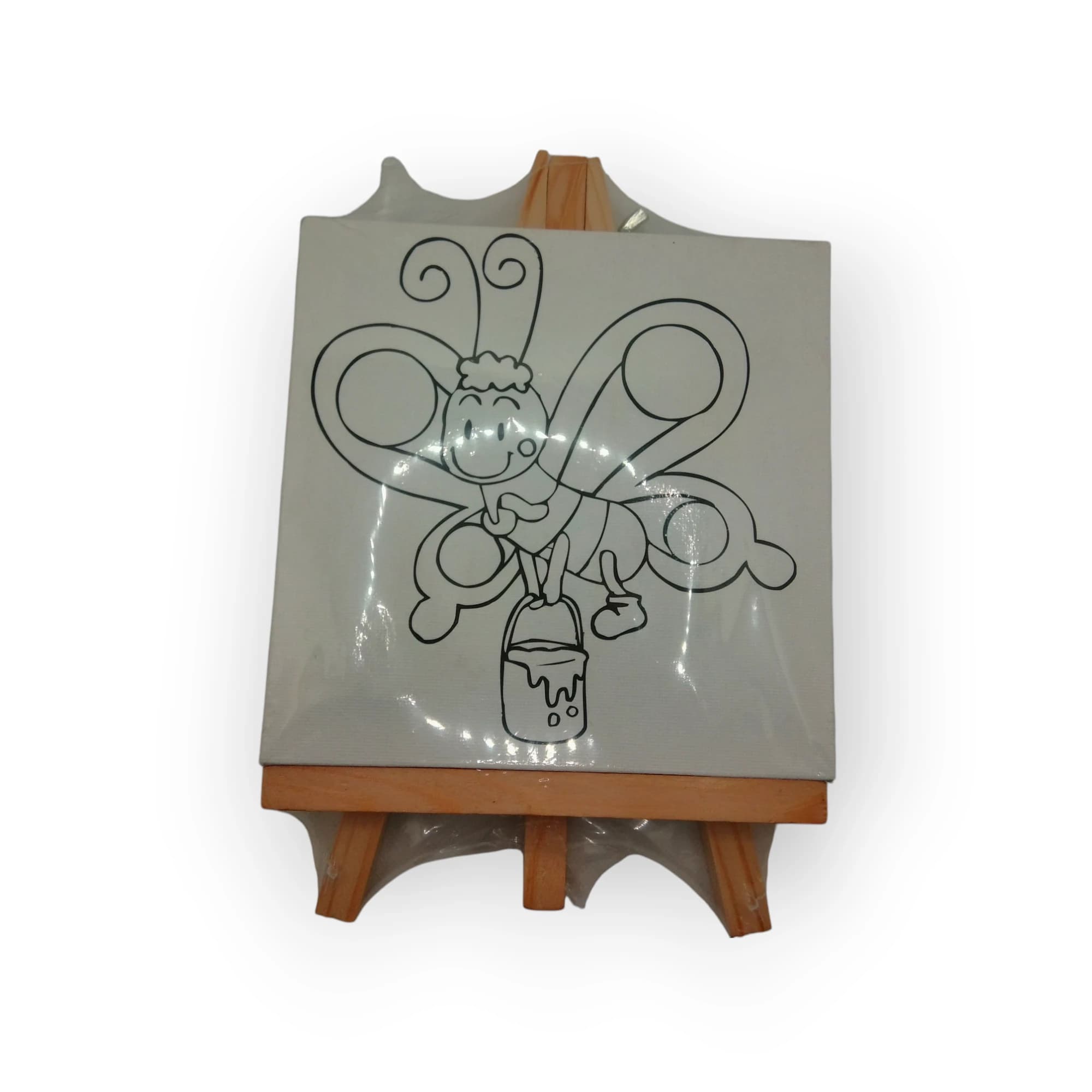 Canvas On Easel With Paint Honeybee