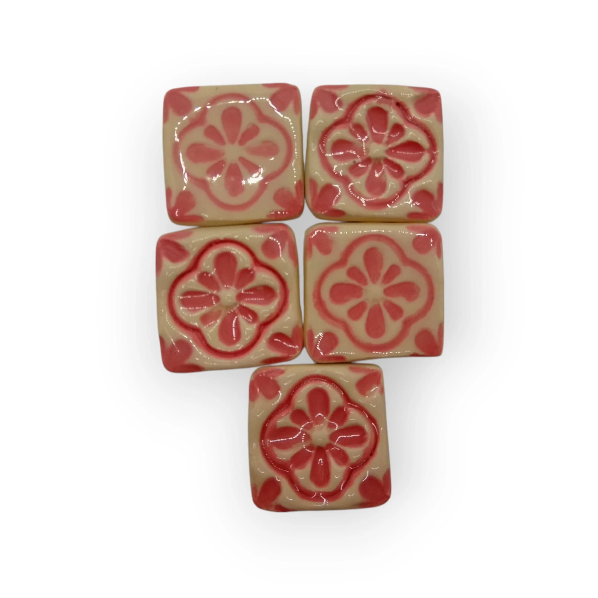 Ceramic Deco Tiles - Pink