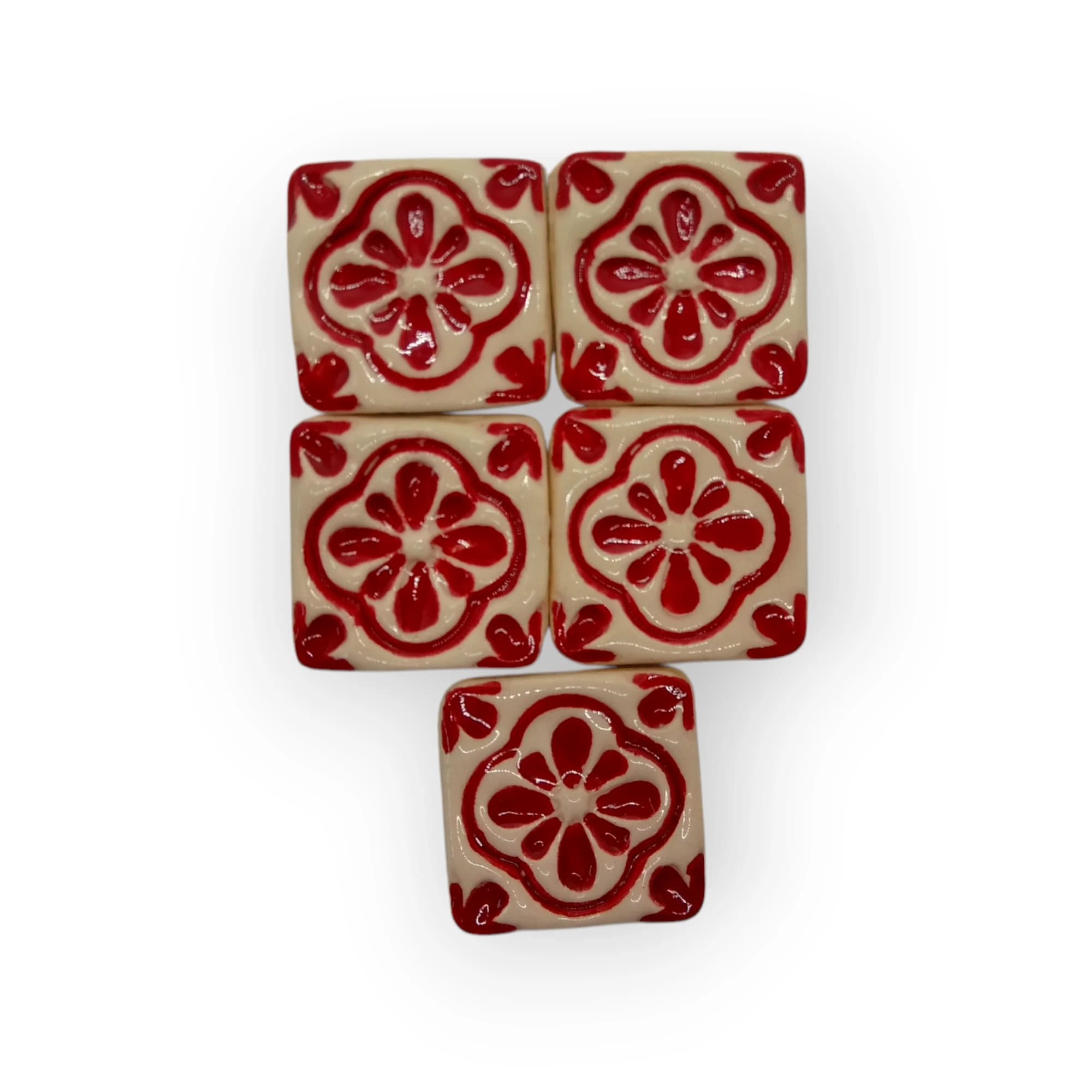 Ceramic Deco Tiles - Red