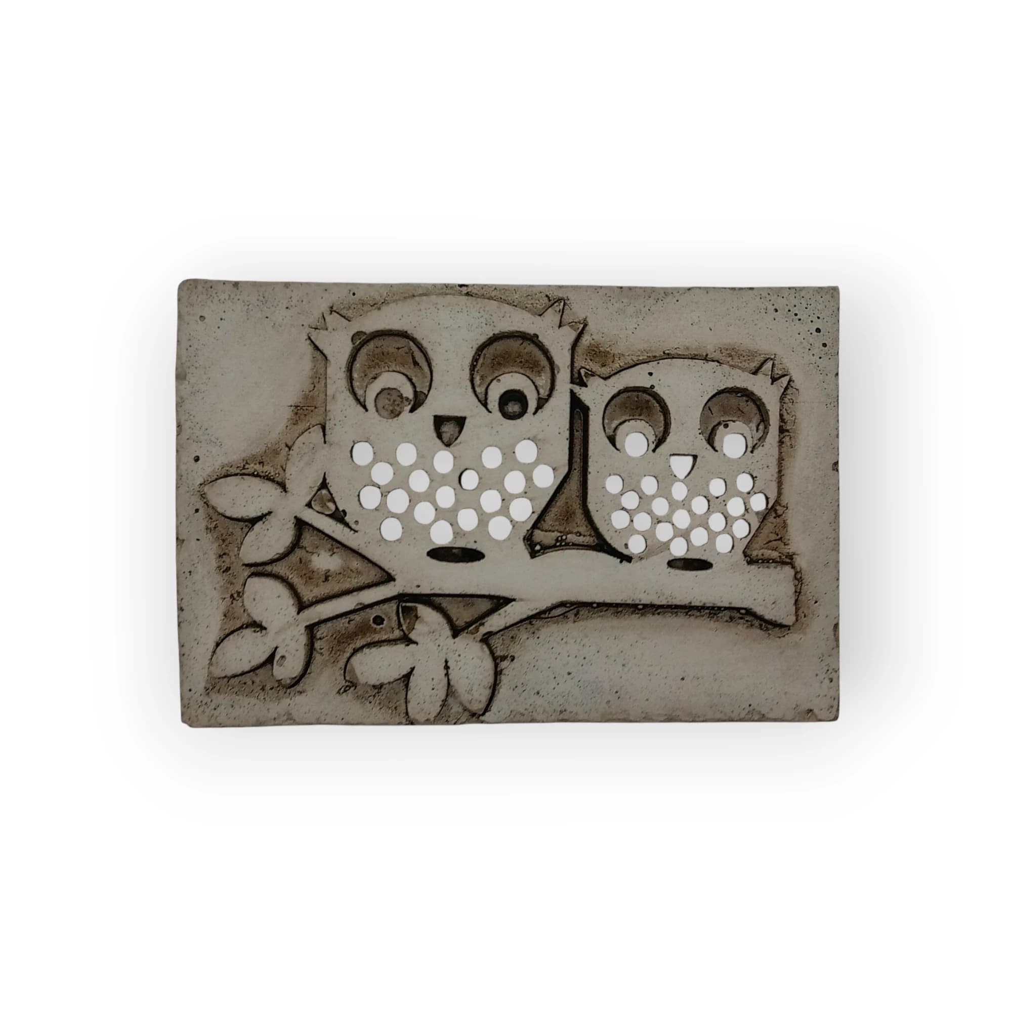 Pottery Two Small Owls Insert