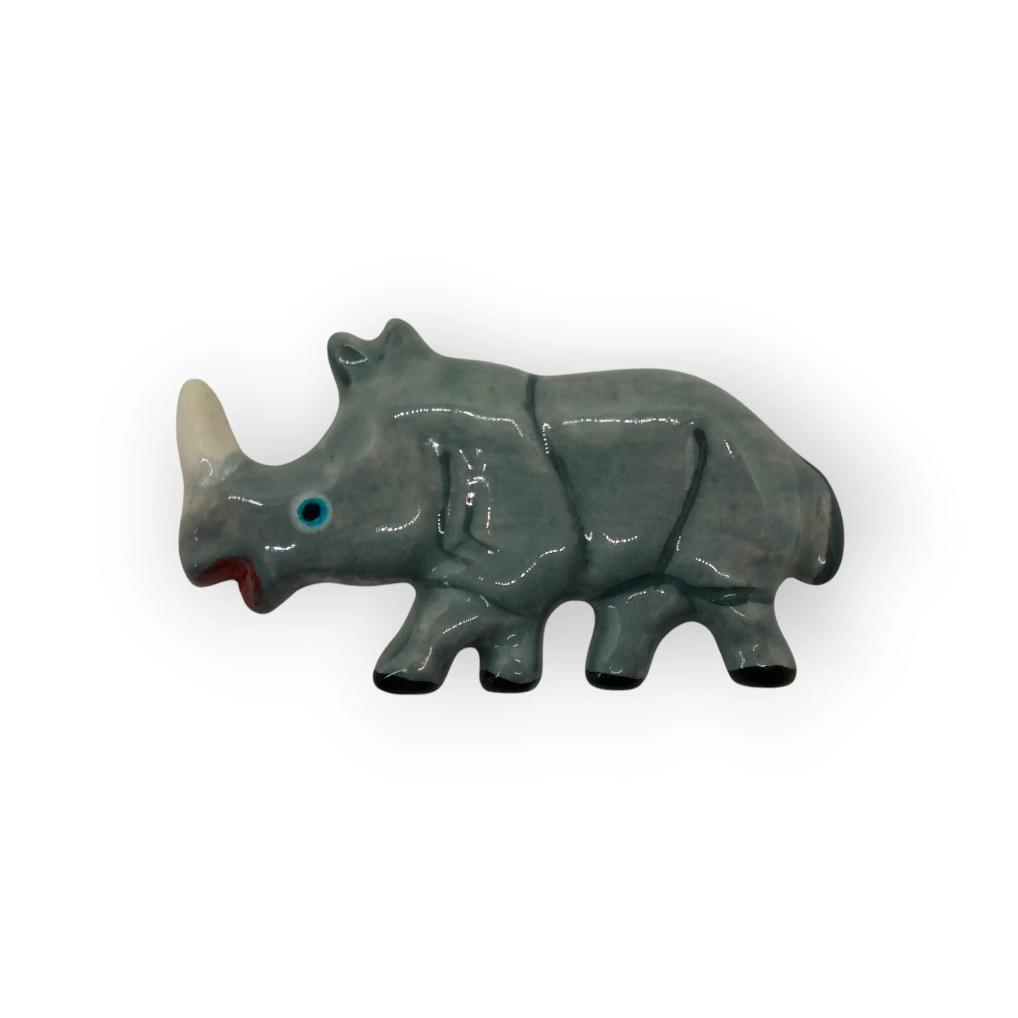 Glazed Ceramic Rhino Grey